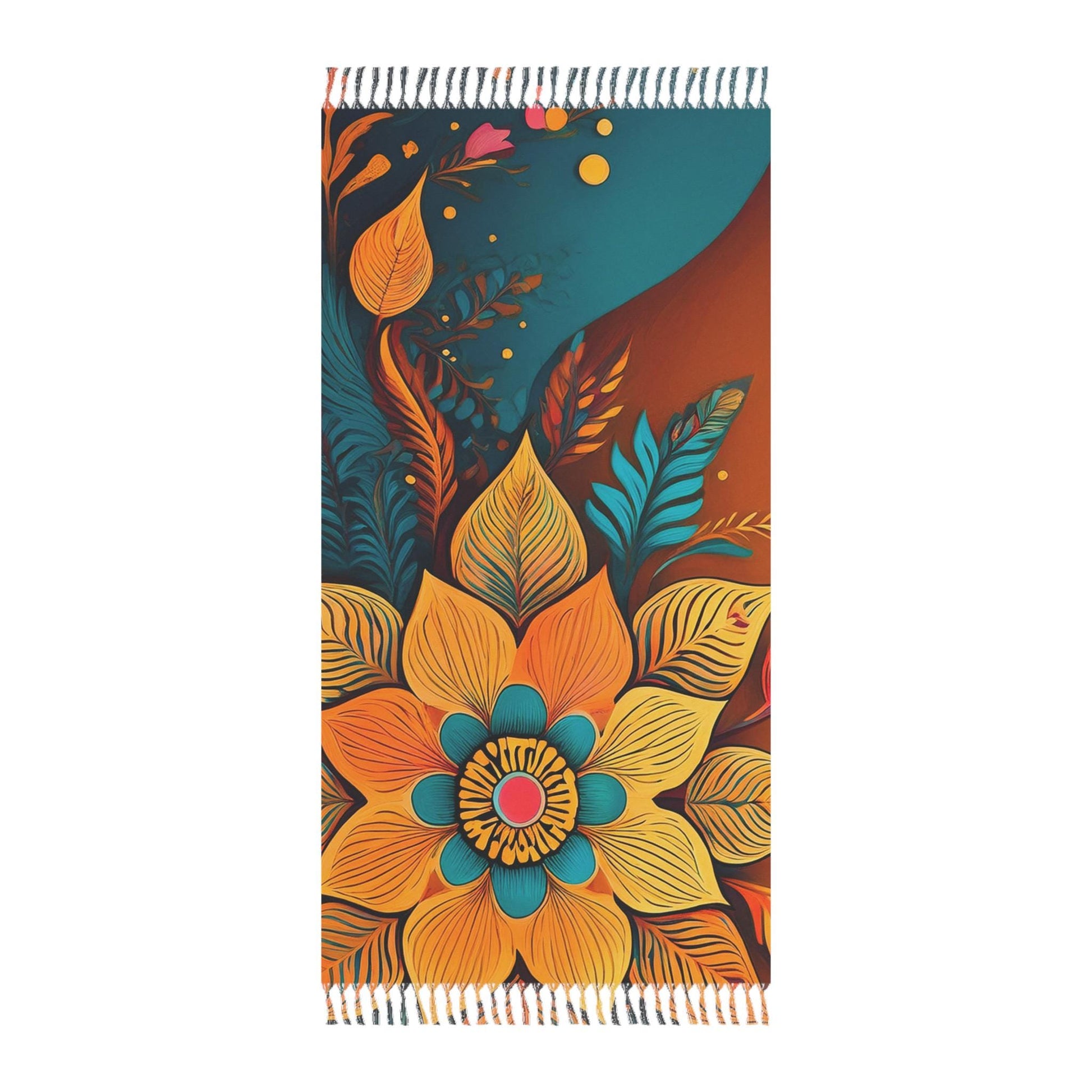 Boho Beach Towel - Vibrant Floral Design for Summer, Spa Days, Poolside Fun, Travel, Gift for Her, Bohemian Decor