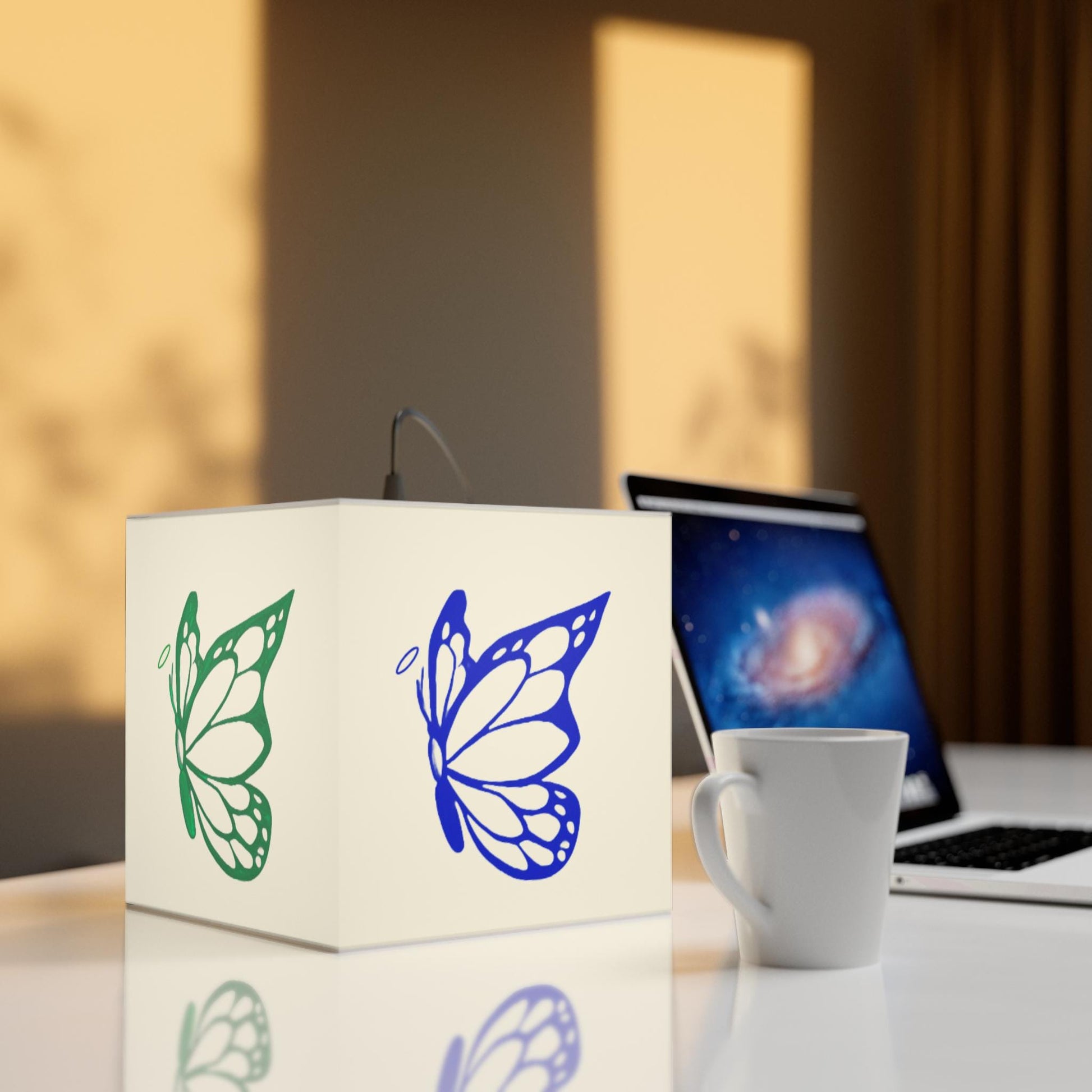Halo Butterfly Logo Light Cube Lamp, Home Decor, Night Light, Unique Gift, Bedroom Accessory, Bohemian Style, Kids Room Decor