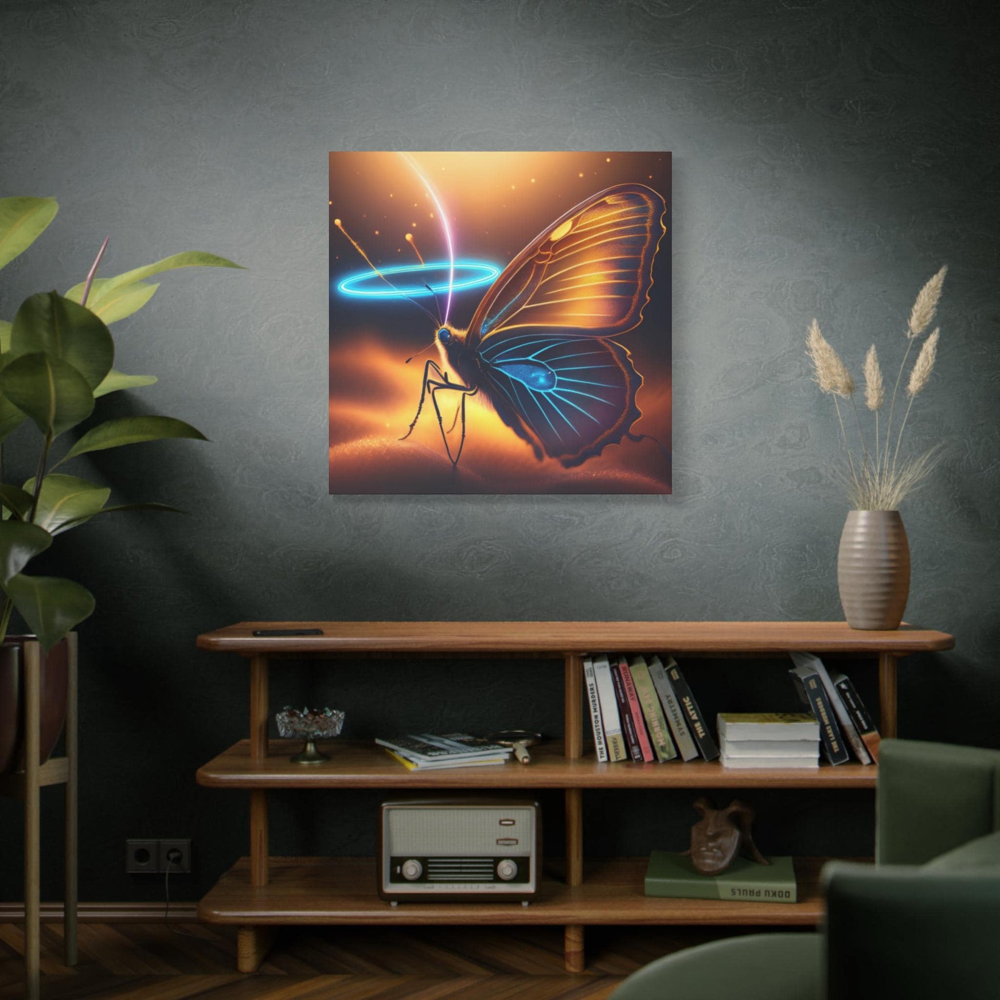 Halo Butterfly Wall Art Canvas Print, Uplifting Home Decor for Nature Lovers, Great for Birthdays, Anniversaries, or As a Gift