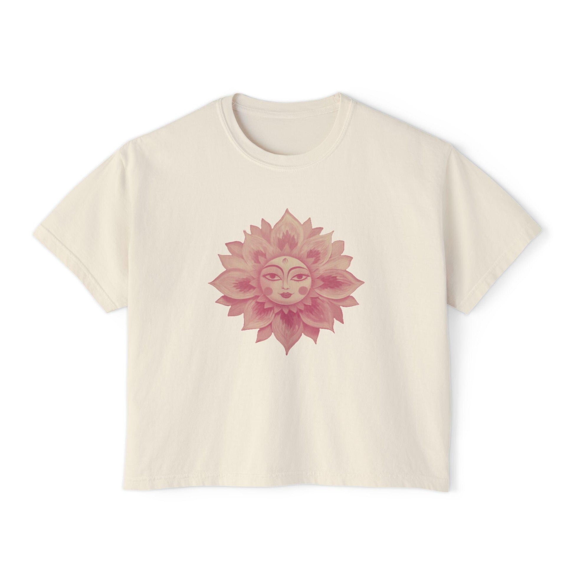 Bohemian Women's Boxy Tee, Cozy Summer Top, Spiritual Apparel, Casual Daily Wear, Festival Vibes, Art Tee