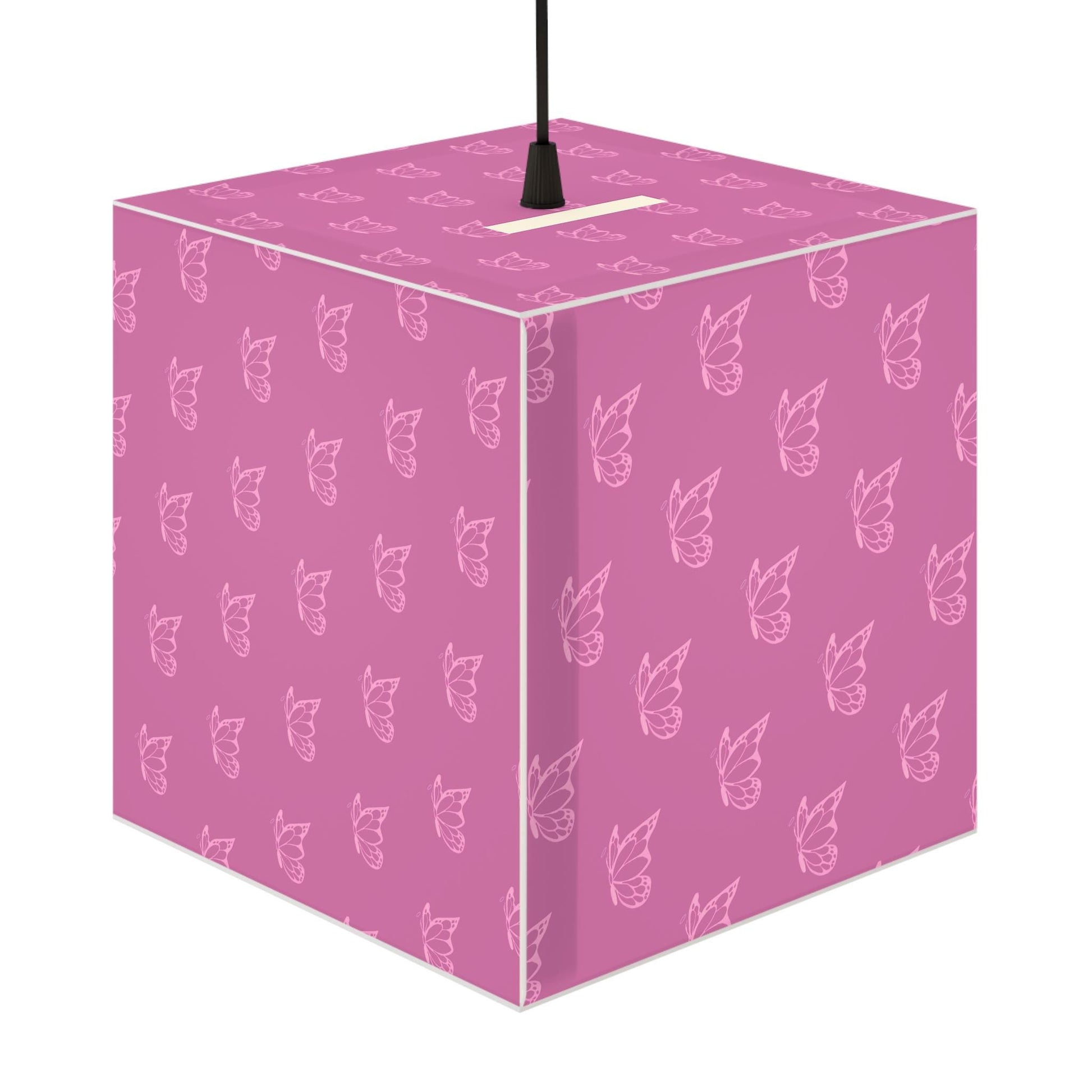 Pink Halo Butterfly Light Cube Lamp, Home Decor, Unique Gift, Ceiling Lighting, Modern Design, Bedroom Accent Light