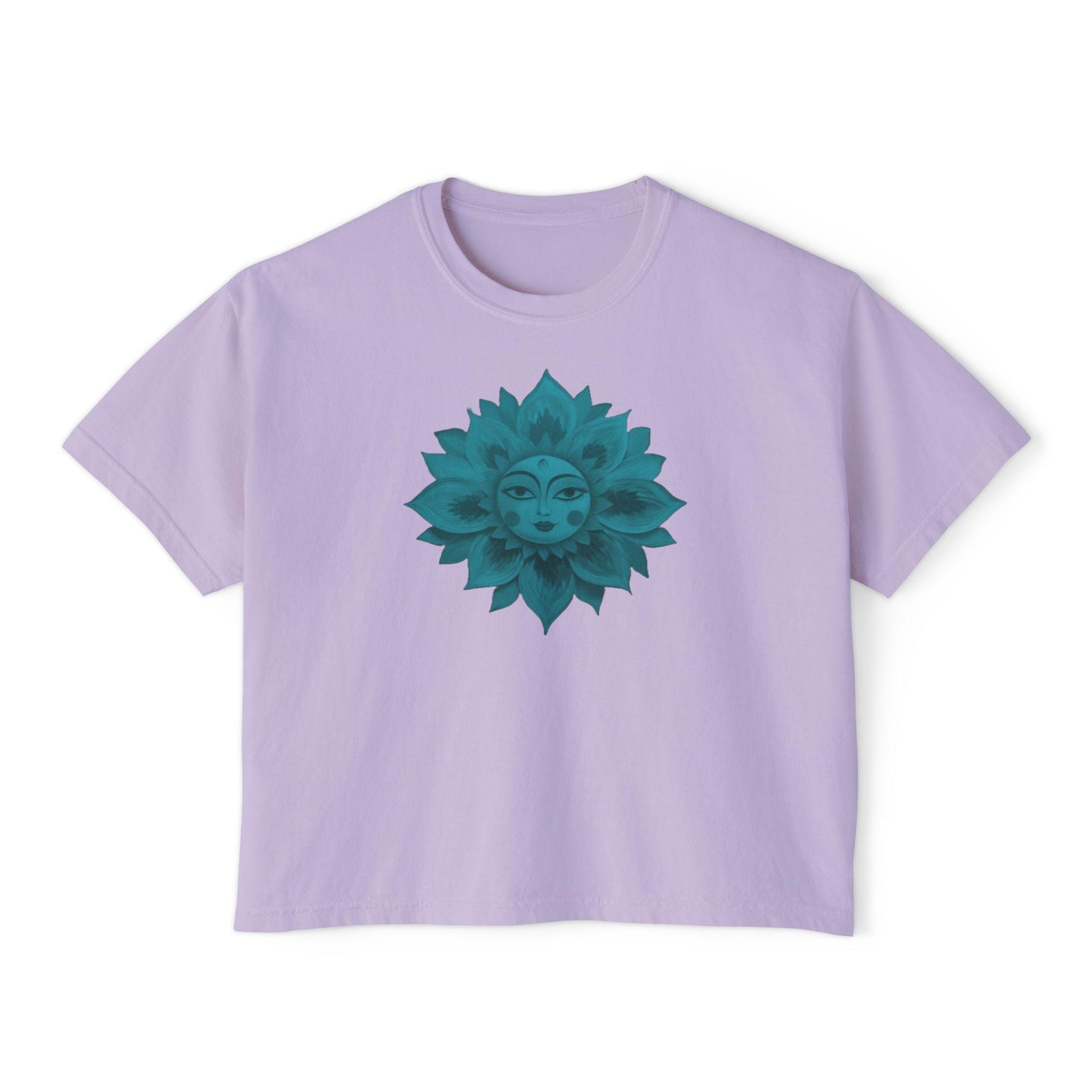 Bohemian Women's Boxy Tee with Floral Design, Casual Graphic T-Shirt, Summer Top, Gift for Her, Eco-Friendly Fashion