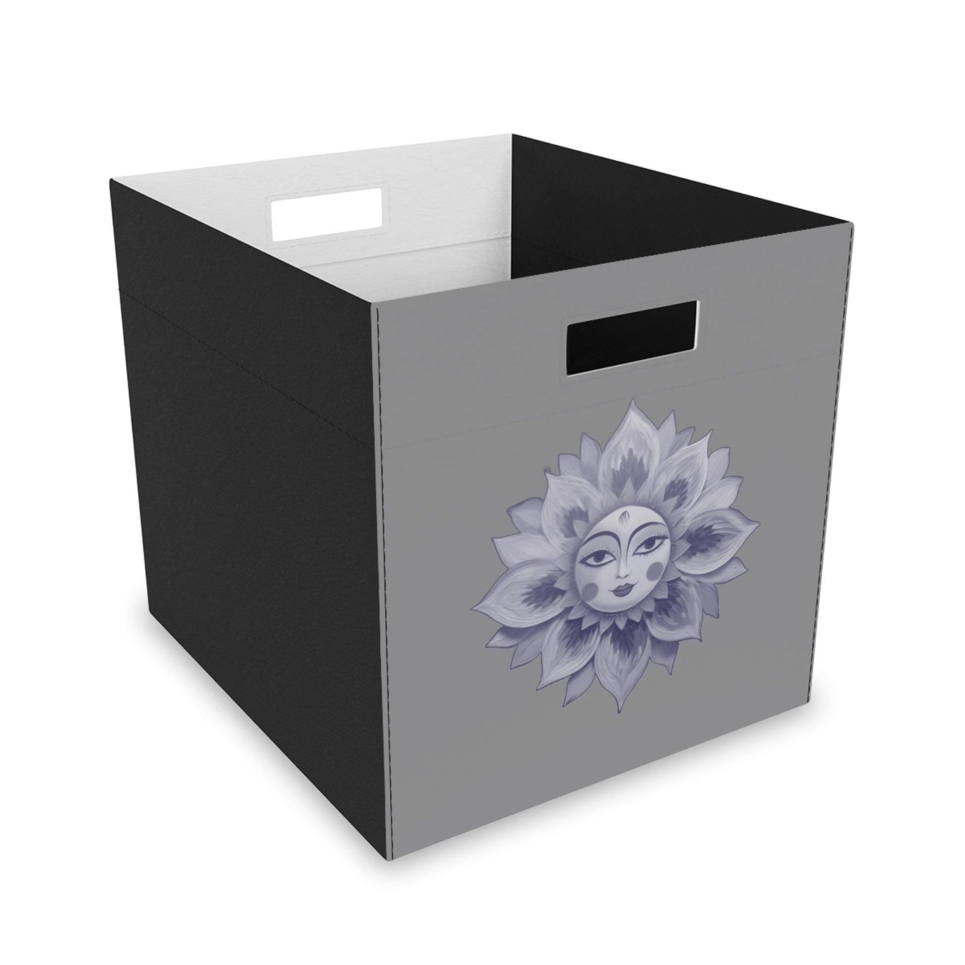 Bohemian Sun Flower Felt Storage Box, Home Decor Organizer, Stylish Storage Solution, Gift for Her, Bedroom or Nursery