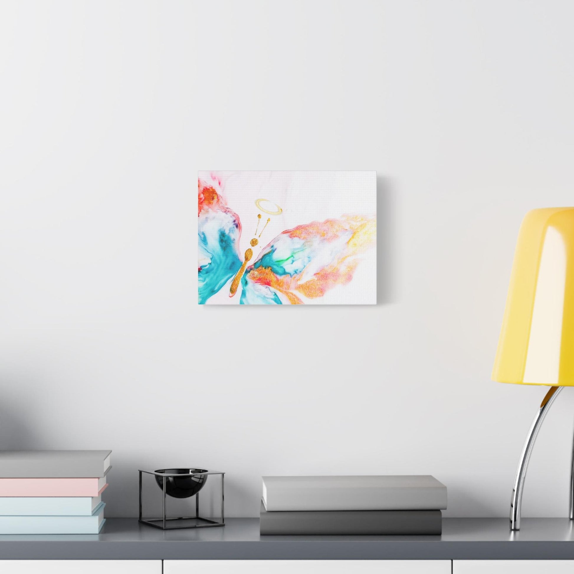 Colorful Halo Butterfly Canvas Wall Art, Inspirational Home Decor, Gift for Her, Modern Wall Art, Butterfly Artwork, Nature-Inspired Living