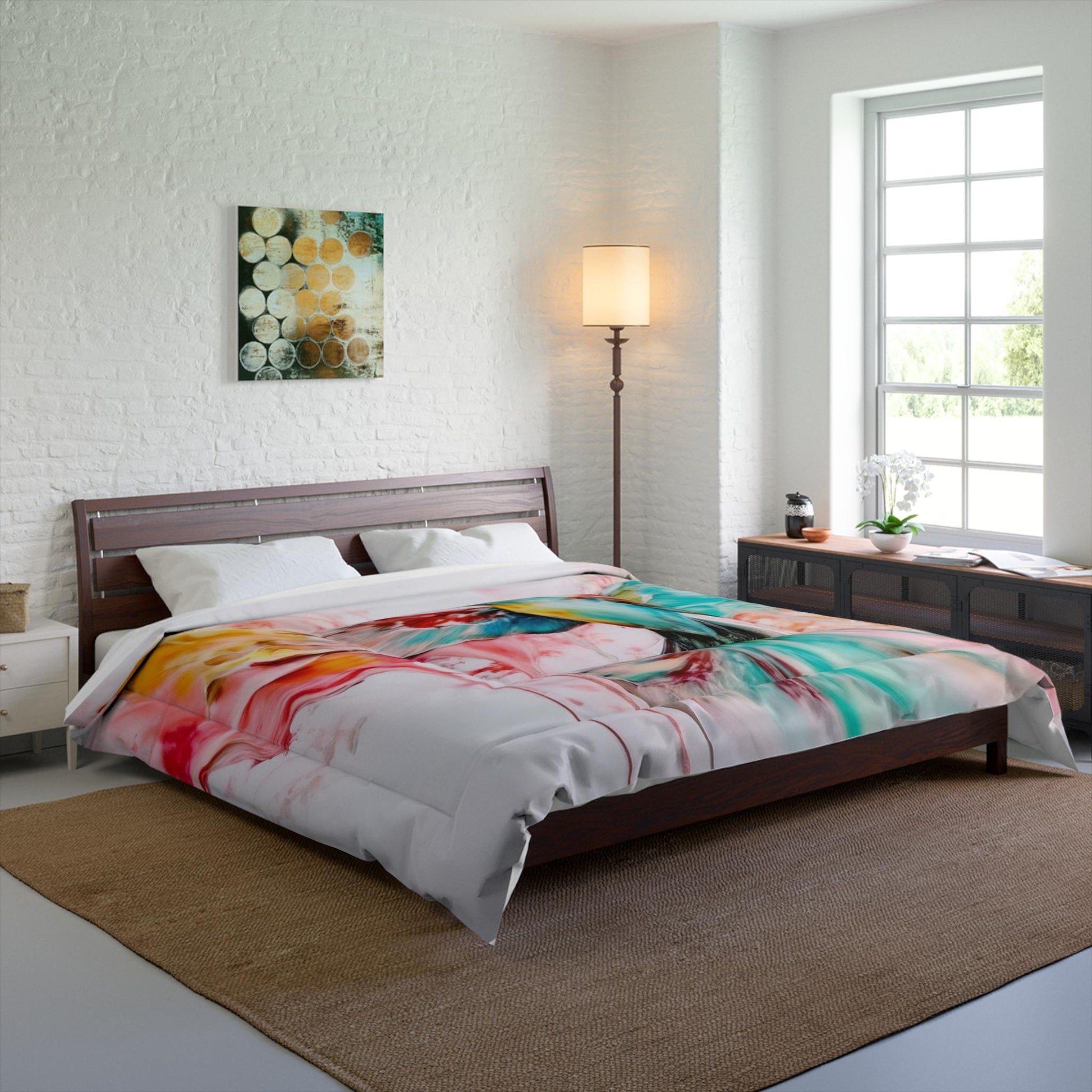 Colorful Bird Comforter - Cozy Bedding for Nature Lovers, Vibrant Home Decor, Perfect for Gifts, Boho Style, Bedroom Makeover