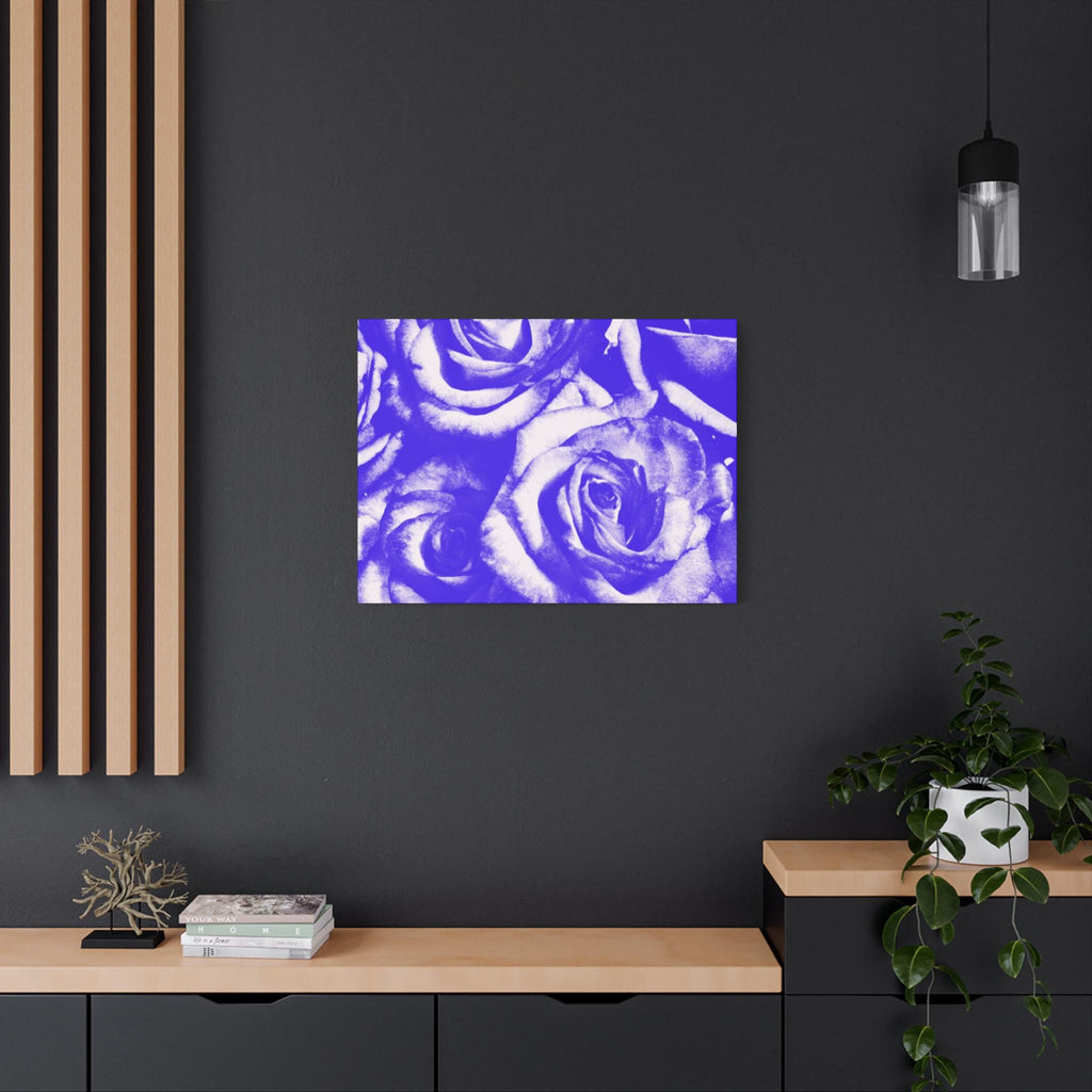 Blue Floral Canvas Art Print, Blue Rose Wall Decor, Home Decor, Gift for Her, Modern Art, Flowers for Living Room, Unique Artwork
