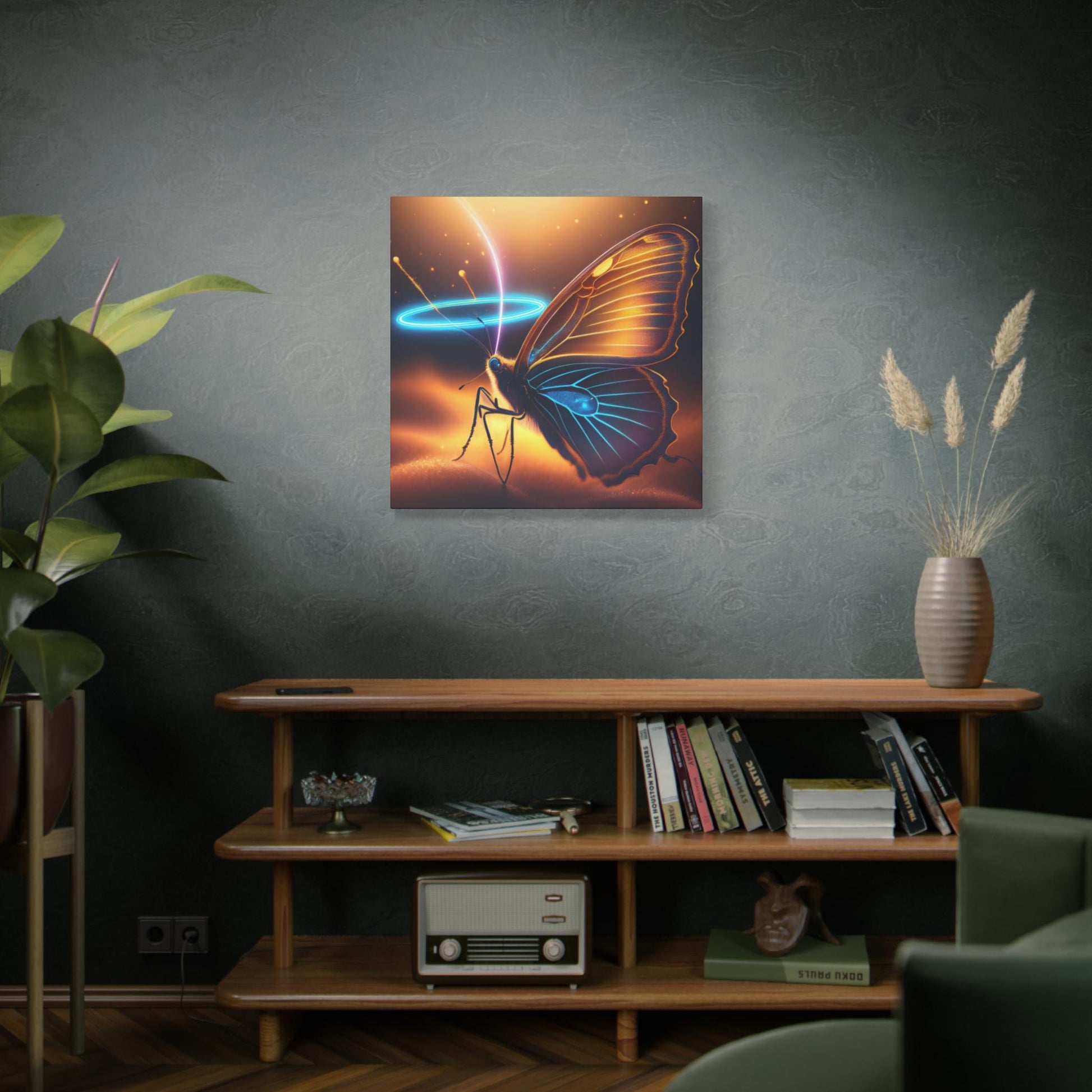 Halo Butterfly Wall Art Canvas Print, Uplifting Home Decor for Nature Lovers, Great for Birthdays, Anniversaries, or As a Gift