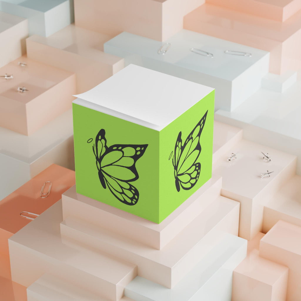 Butterfly Note Cube, Vibrant Sticky Notes for Home Office, Eco-Friendly Memo Pad, Inspirational Desk Decor, Perfect Gift for Nature Lovers