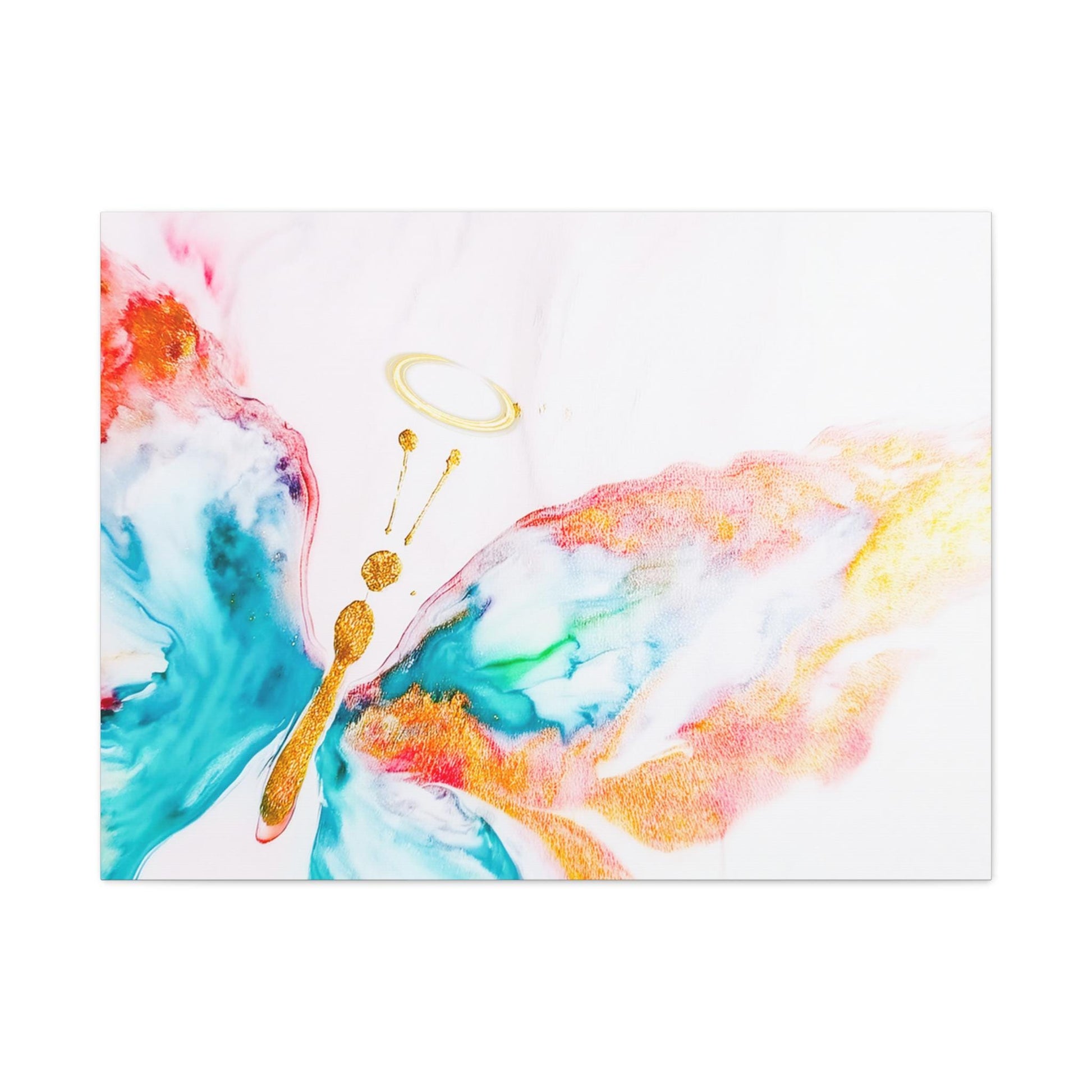 Colorful Halo Butterfly Canvas Wall Art, Inspirational Home Decor, Gift for Her, Modern Wall Art, Butterfly Artwork, Nature-Inspired Living