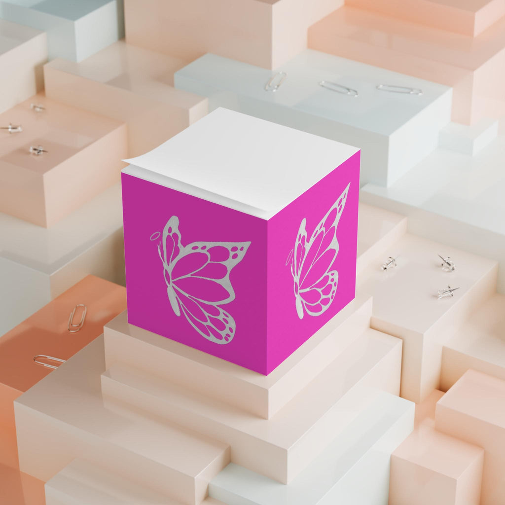 Butterfly Note Cube - Vibrant Sticky Notes for Home, Office, Gifts, Inspirational Messages, Office Decor, Halo Butterfly