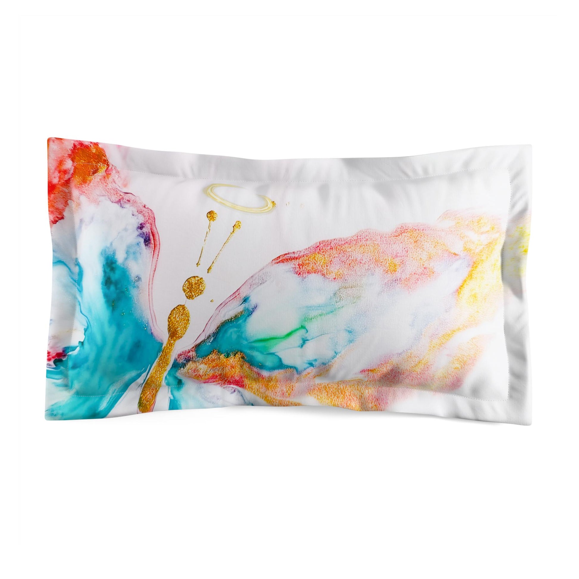 Colorful Halo Butterfly Pillow Sham, Decorative Pillow Cover, Home Décor, Gifts for Her, Bedroom Accessories, Unique Bedding