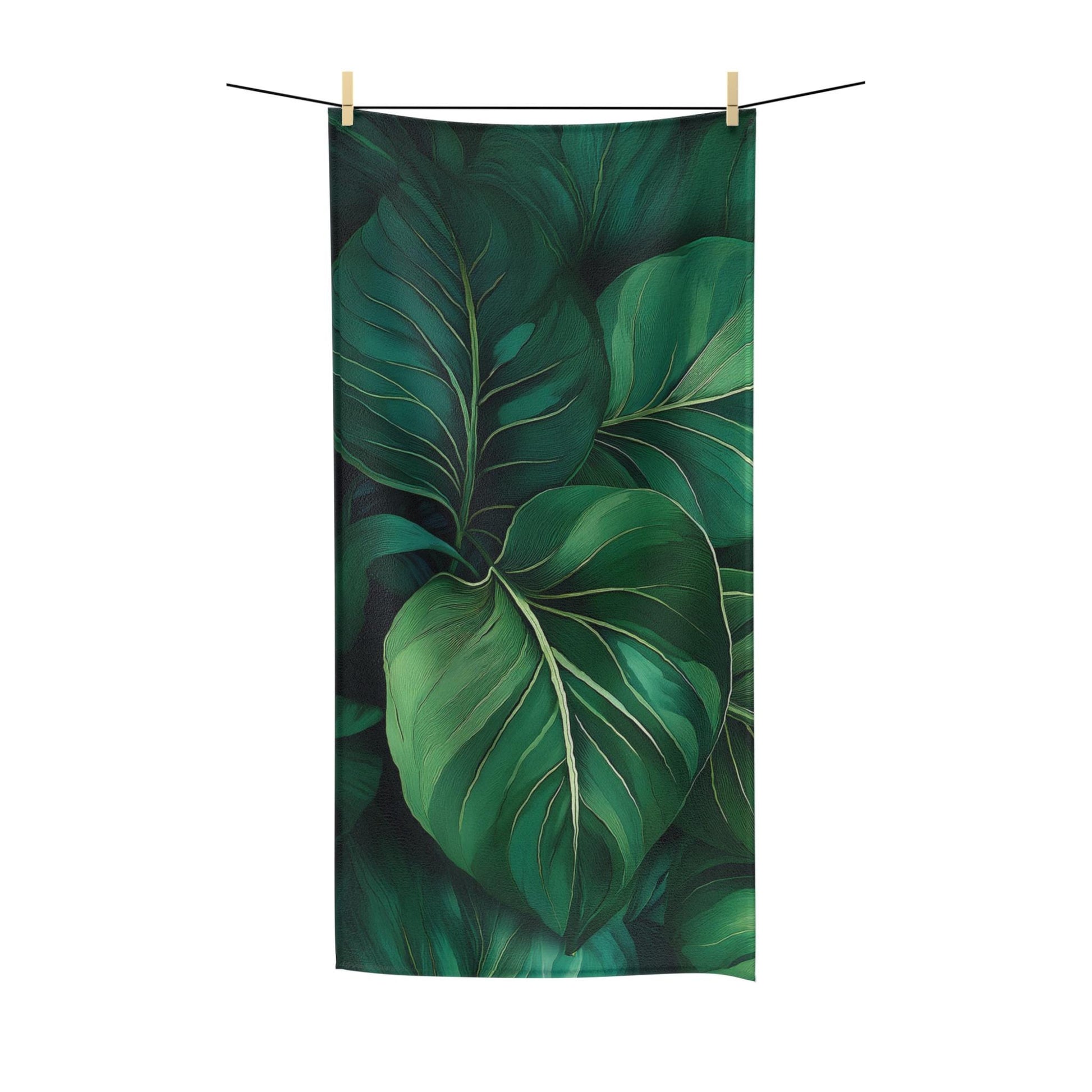 Botanical Leaf Towel, Eco-Friendly Towel, Indoor/Outdoor Decor, Nature Lover Gift, Beach Towel, Spa Towel