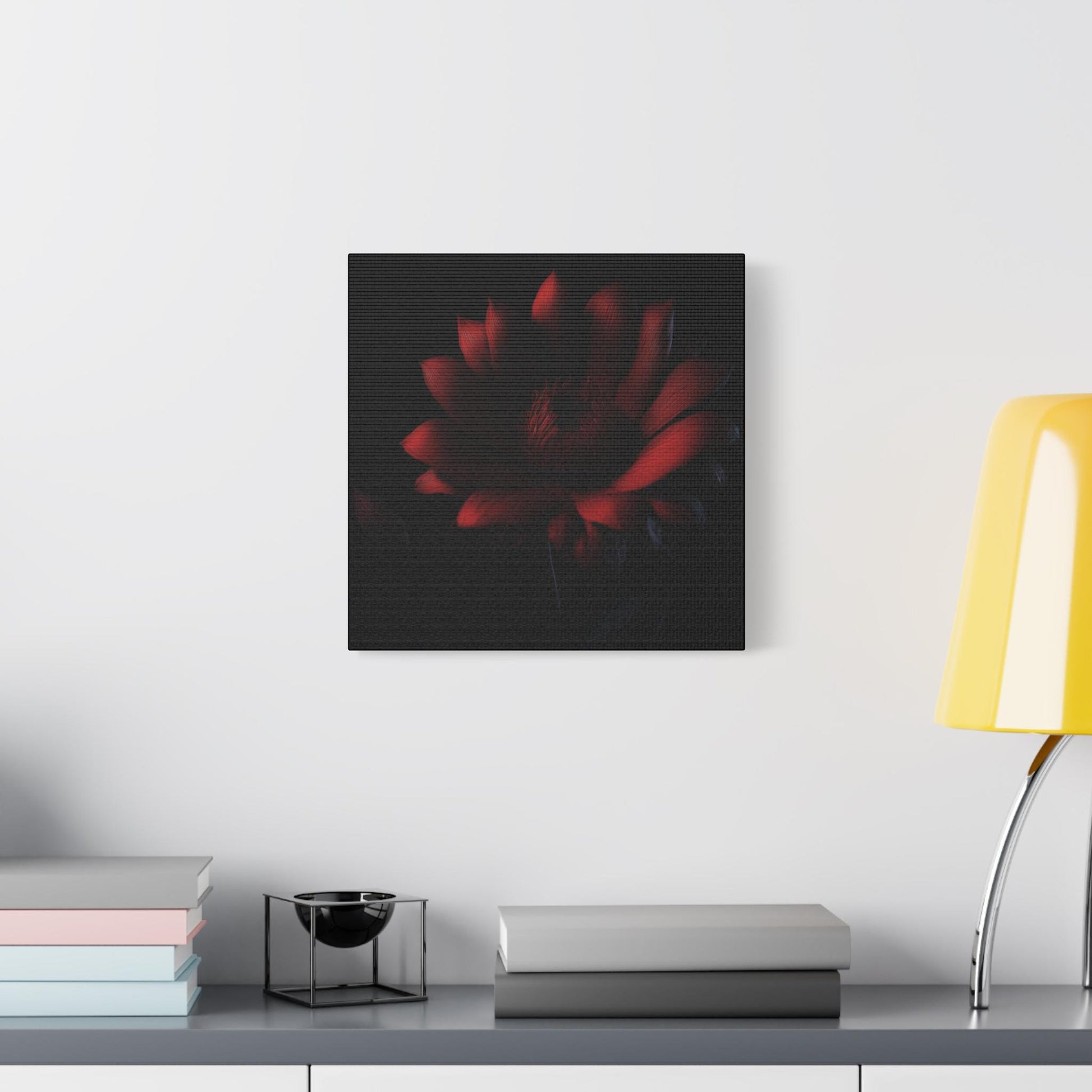 Burgundy Floral Matte Canvas Art, Wall Decor, Floral Home Decor, Stylish Gift for Her, Living Room Wall Art, Halo Butterfly
