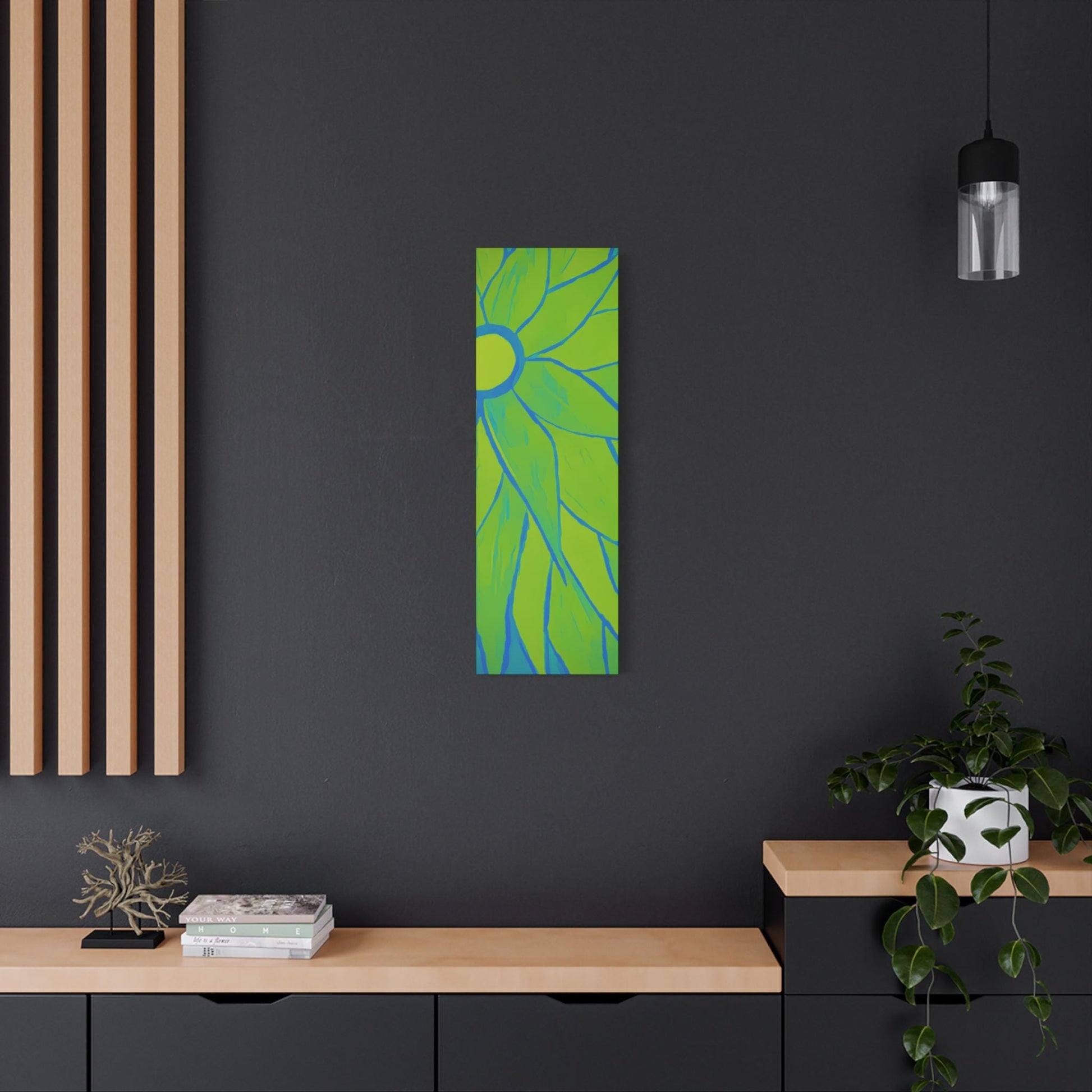 Bright Green Floral Wall Art Canvas, Home Decor, Gardening Decor, Colorful Flower Painting, Living Room Wall Hanging, Gift for Flower Lovers
