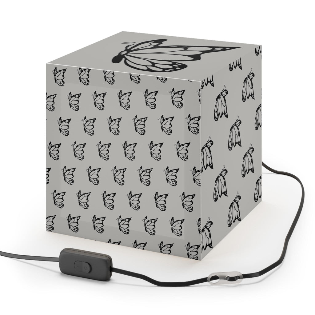 Halo Butterfly Logo Light Cube Lamp - Elegant Home Decor, Night Light, Gift for Nature Lovers, Unique Interior Lighting, Soft Ambient Glow