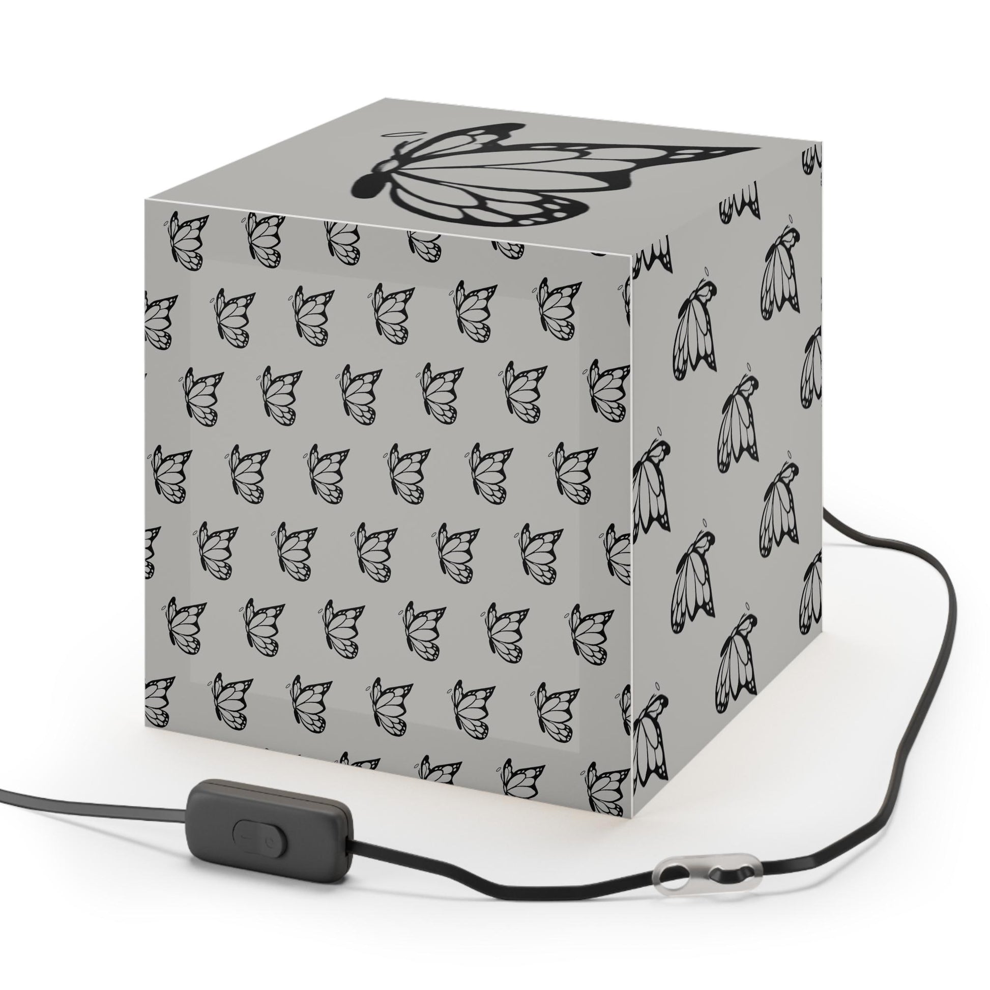 Halo Butterfly Logo Light Cube Lamp - Elegant Home Decor, Night Light, Gift for Nature Lovers, Unique Interior Lighting, Soft Ambient Glow