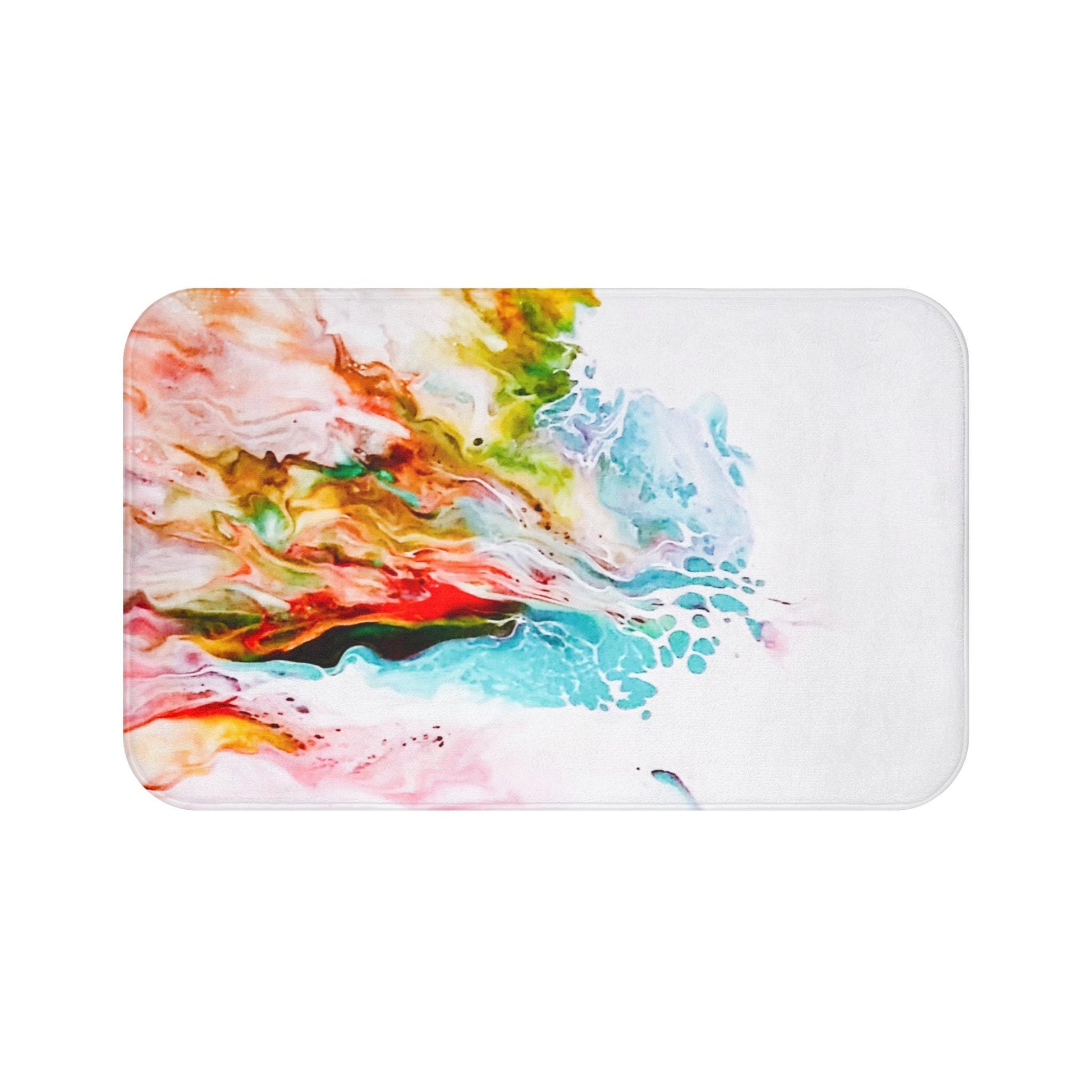 Acrylic Pour Art Bath Mat, Home Decor, Bathroom Rug, Abstract Design, Unique Housewarming Gift, Non-Slip Shower Mat