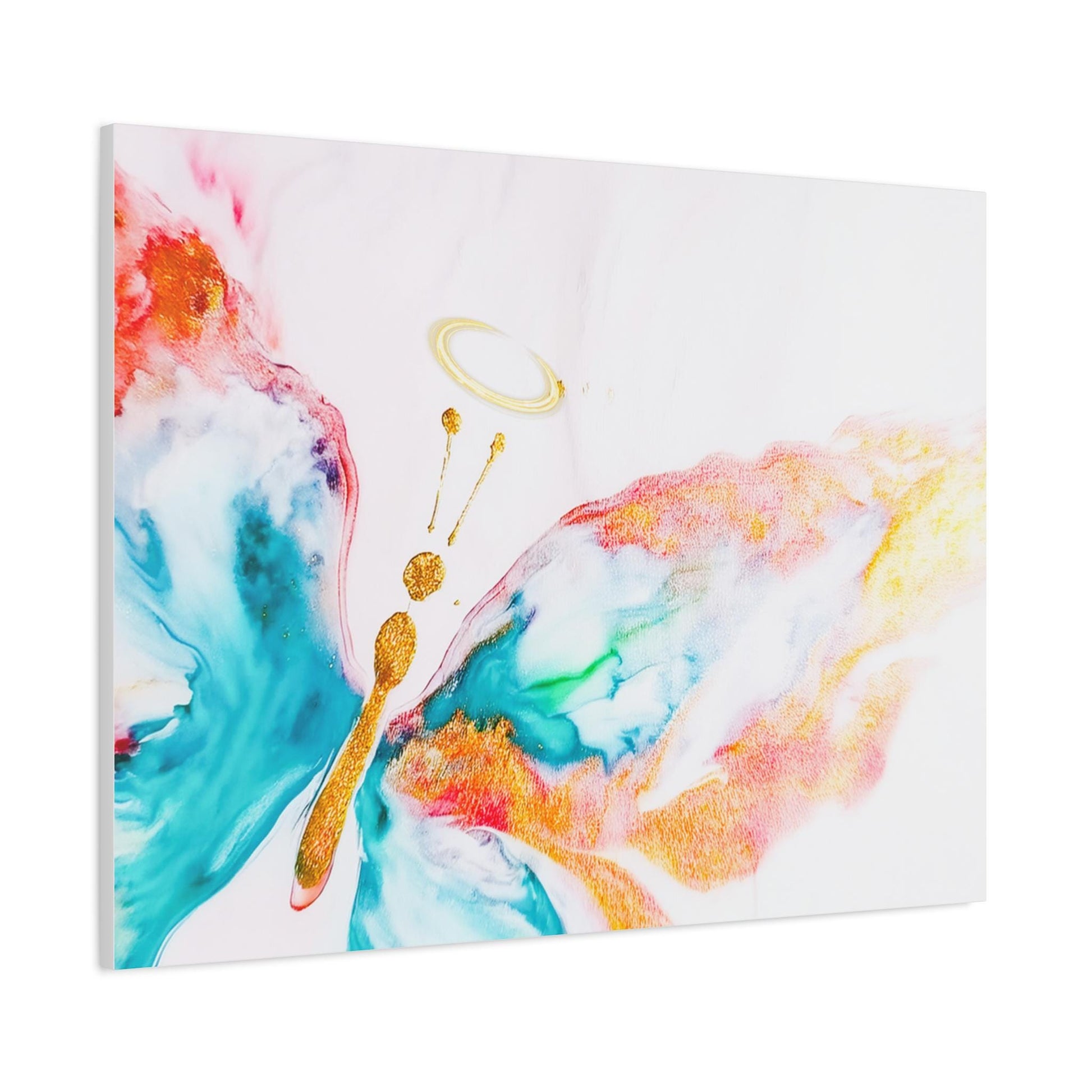 Colorful Halo Butterfly Canvas Wall Art, Inspirational Home Decor, Gift for Her, Modern Wall Art, Butterfly Artwork, Nature-Inspired Living