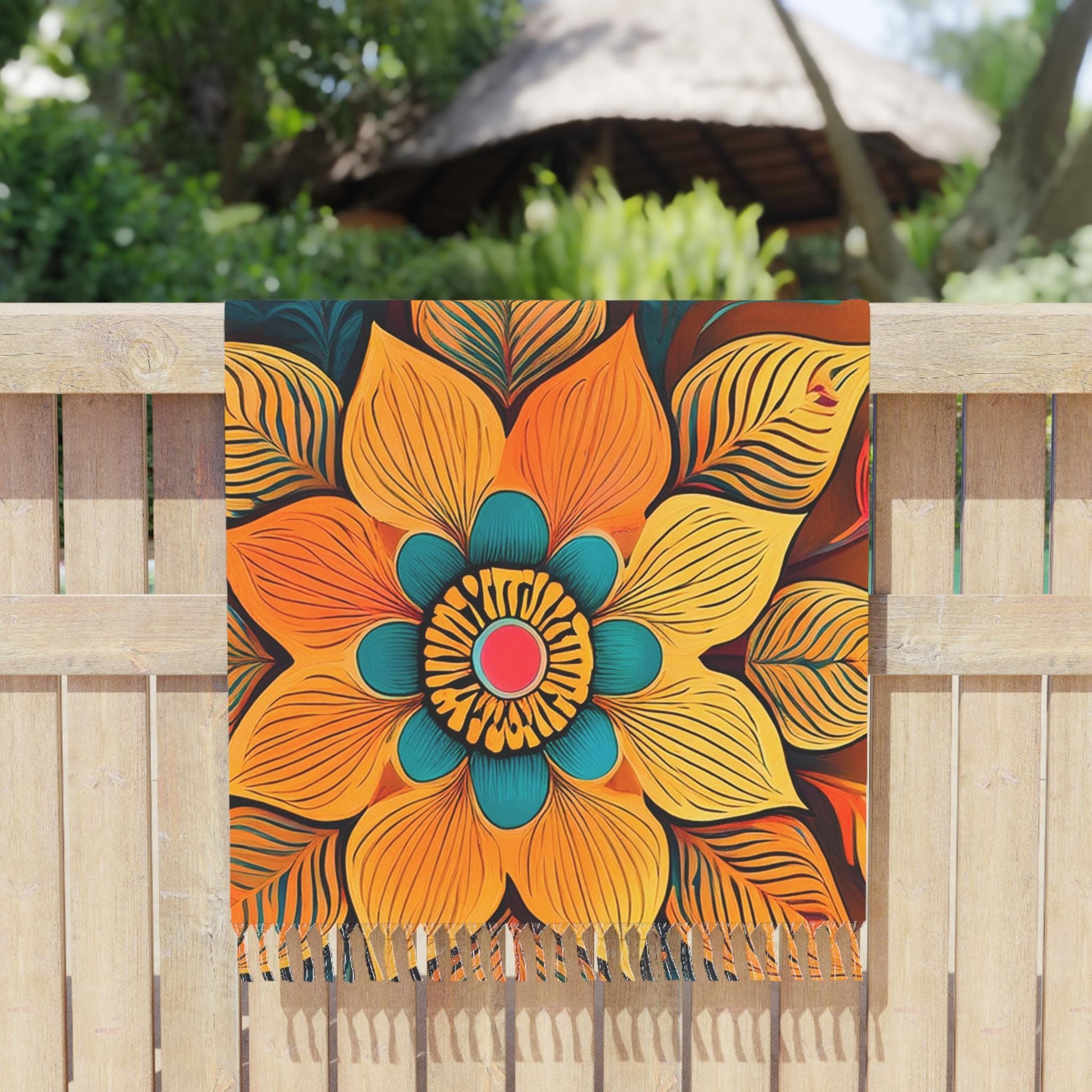 Boho Beach Towel - Vibrant Floral Design for Summer, Spa Days, Poolside Fun, Travel, Gift for Her, Bohemian Decor
