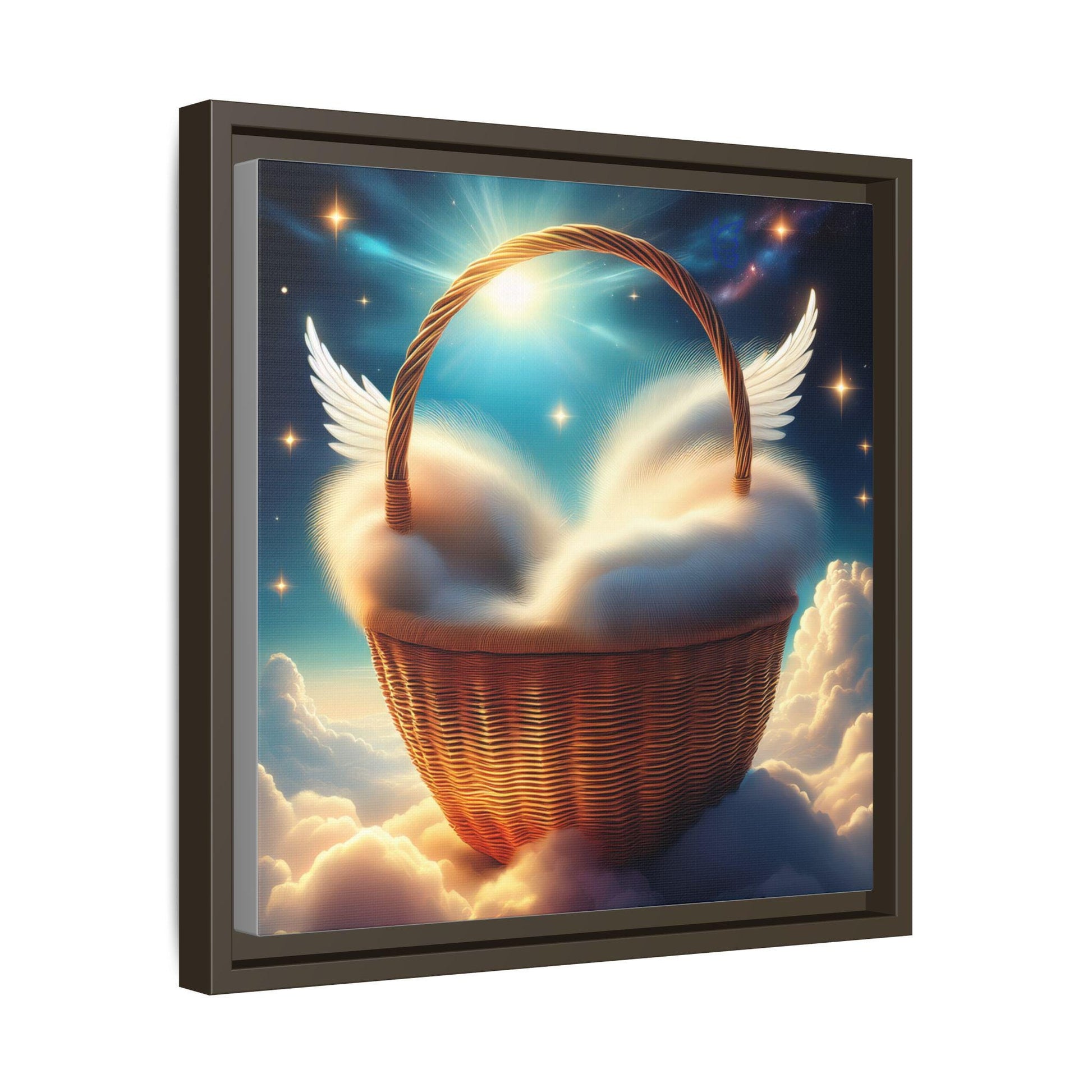Holy Heaven in a Heavenly Basket Art Print, Inspirational Decor, Gift for Dreamers, Halo Butterfly, Unique Wall Art, Ethereal Decoration