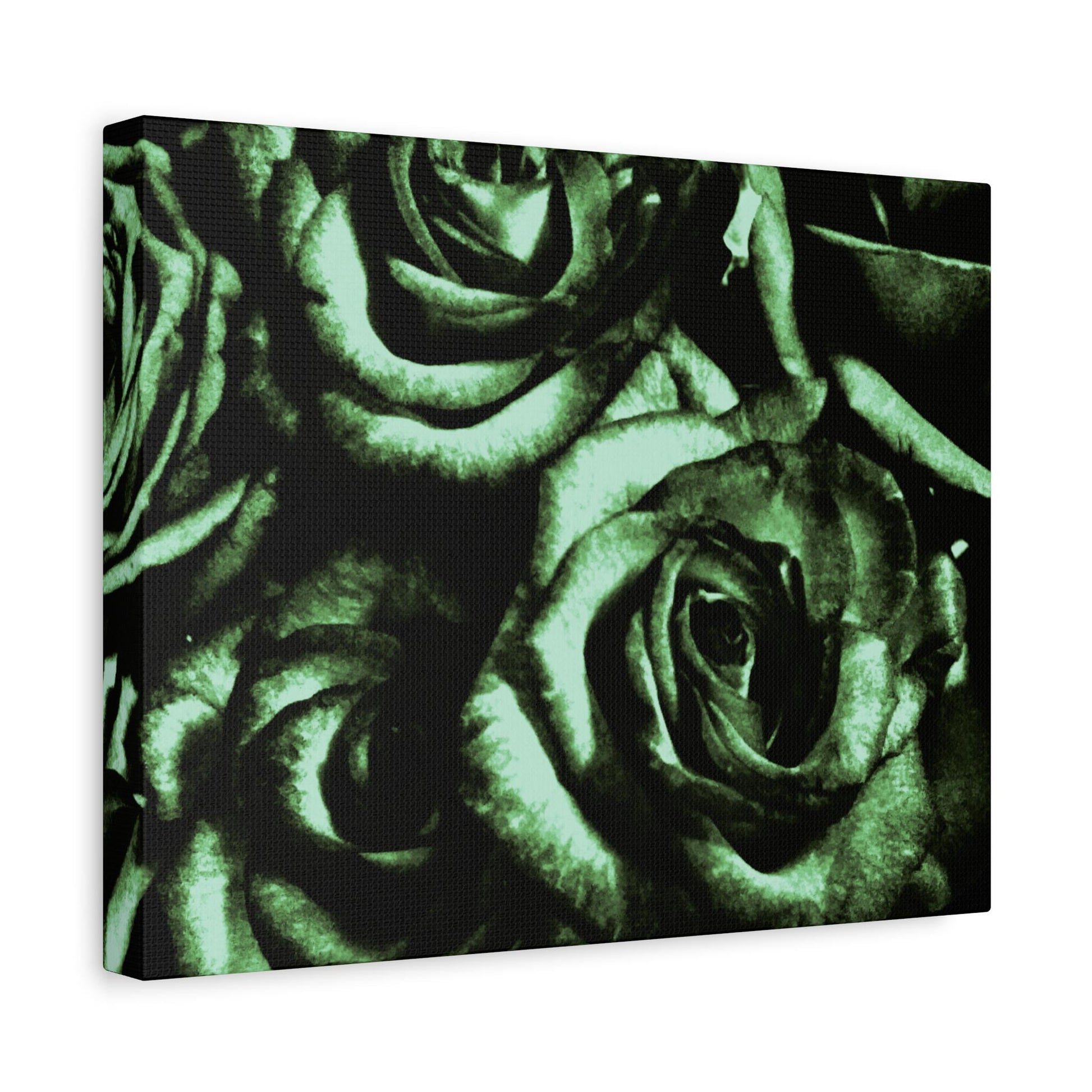 Black and Green Rose Canvas Wall Art, Floral Home Decor, Modern Art Print, Stylish Room Accent, Birthday Gift, Wall Decor