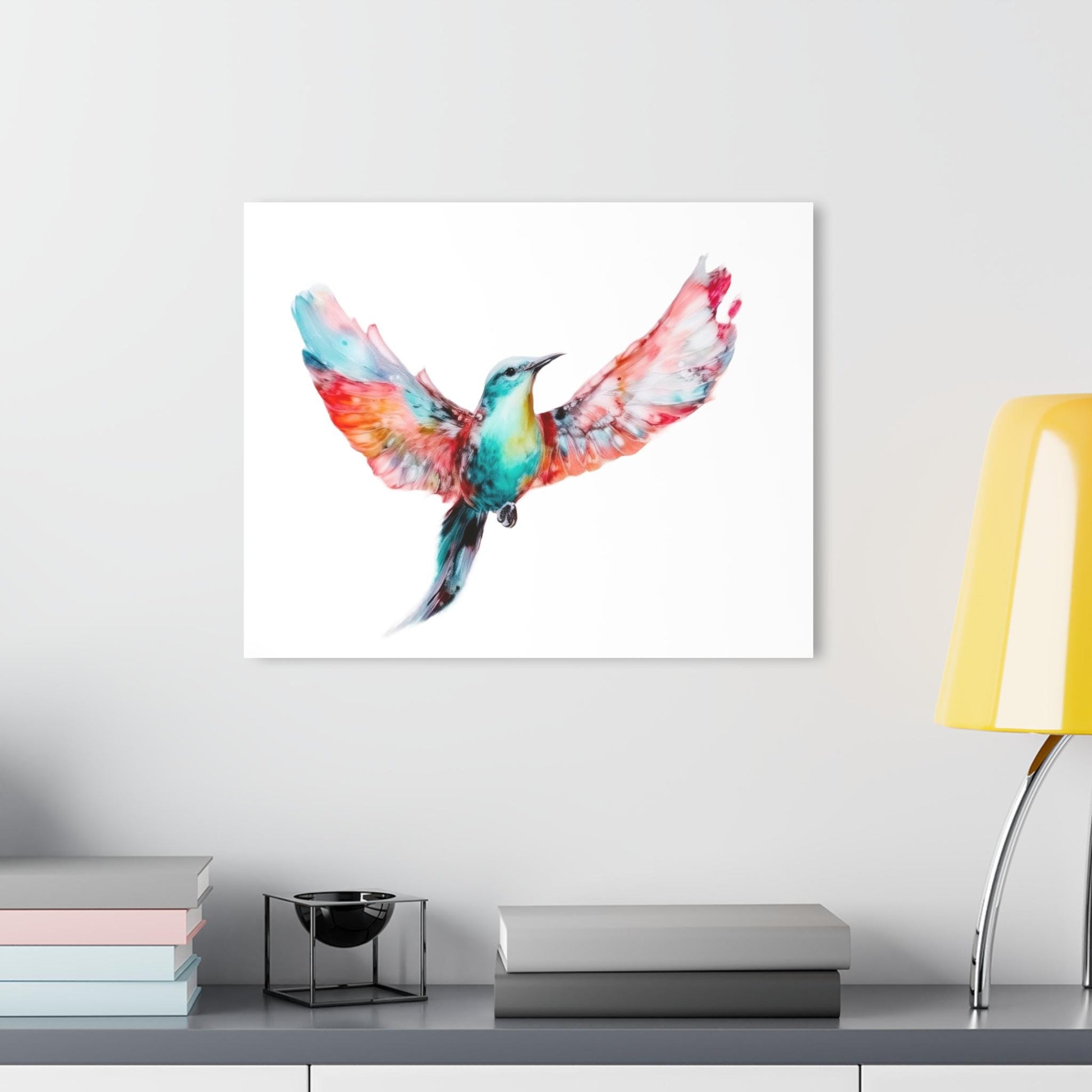 Colorful Hummingbird Acrylic Print - Vibrant Wall Art, Spread Your Wings And Fly, Gift for Bird Lovers, Nature Art, Modern Artwork