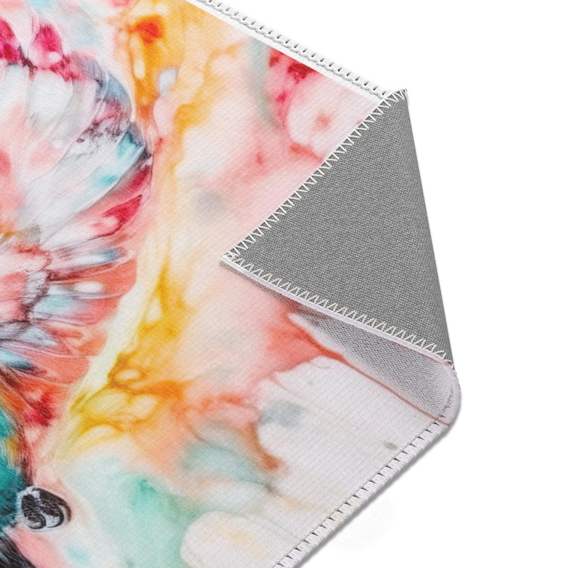 Colorful Hummingbird Area Rug | Vibrant Home Decor, Bohemian Living Room, Gift for Bird Lovers, Colorful Art Rug, Nature Inspired Decor