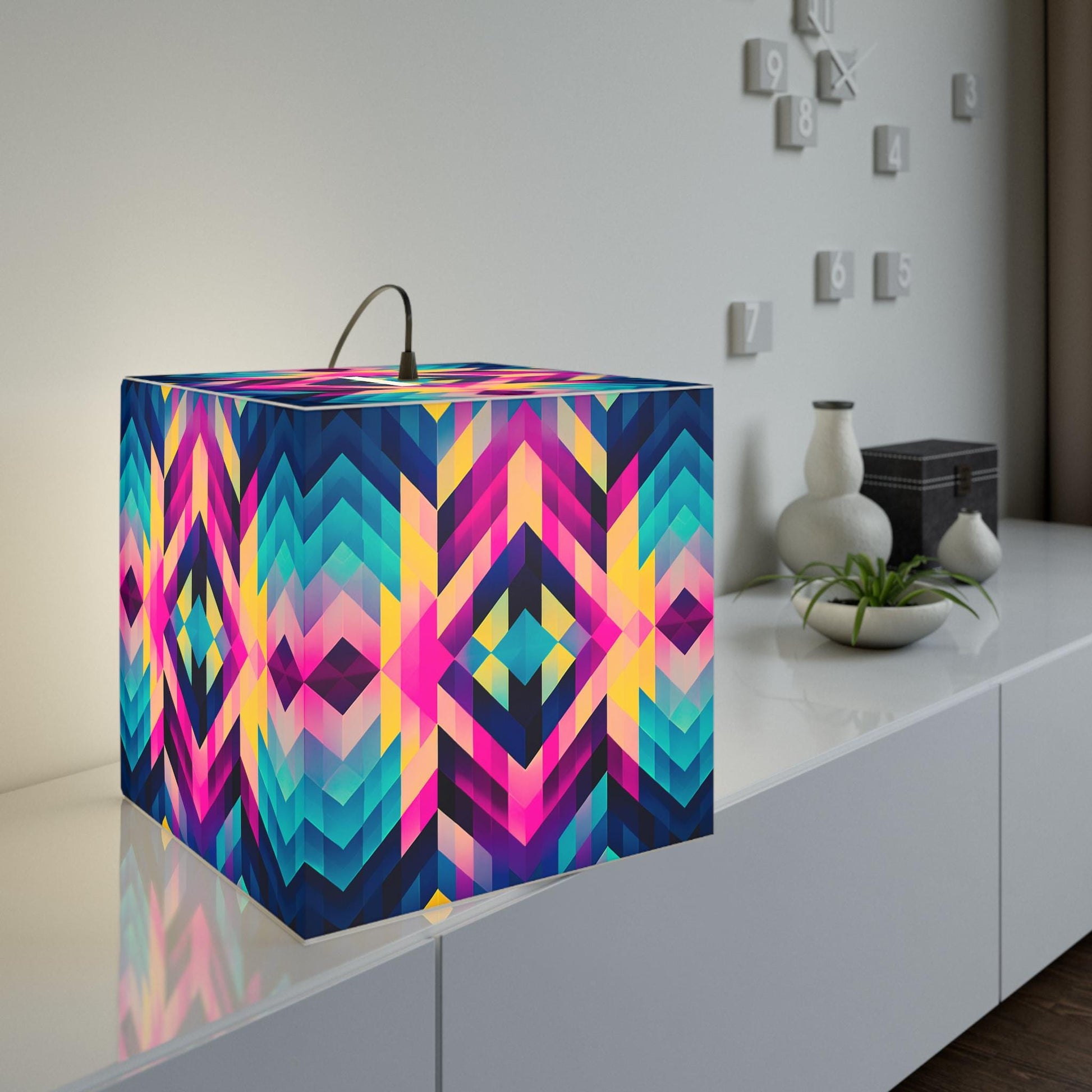 Colorful Geometric Light Cube Lamp | Modern Home Decor, Night Light, Gift for Tech Lovers, Unique Party Lighting, Artistic Table Lamp
