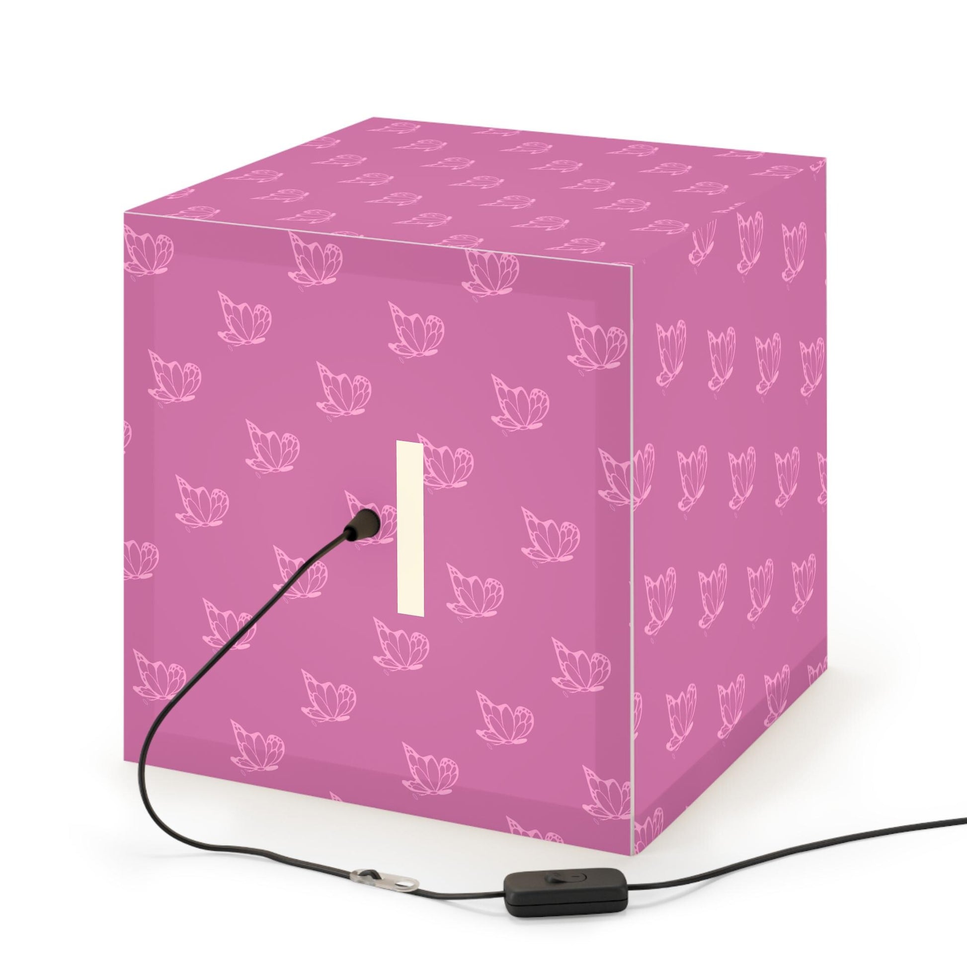 Pink Halo Butterfly Light Cube Lamp, Home Decor, Unique Gift, Ceiling Lighting, Modern Design, Bedroom Accent Light