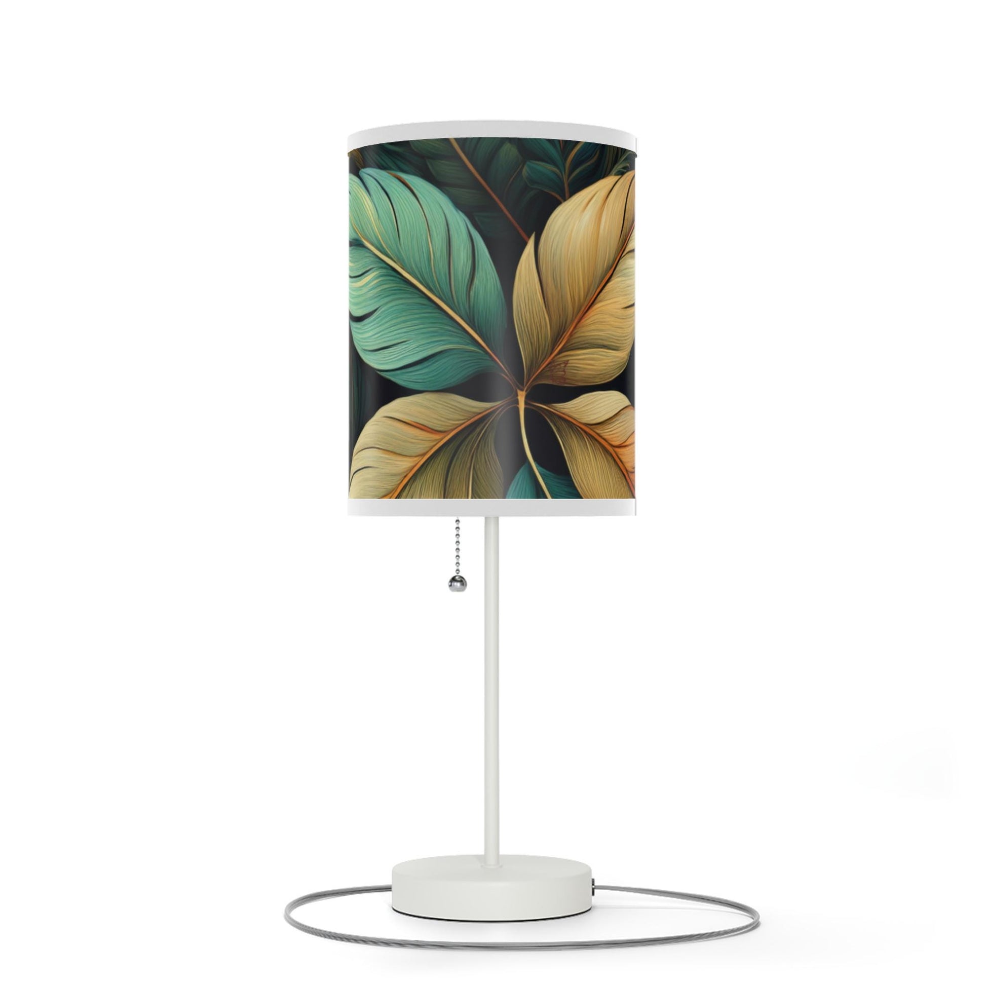 Botanical Leaf Table Lamp, Boho Home Decor, Bedroom Nightstand Light, Greenery Accent, Modern Lighting Fixture, Halo Butterfly