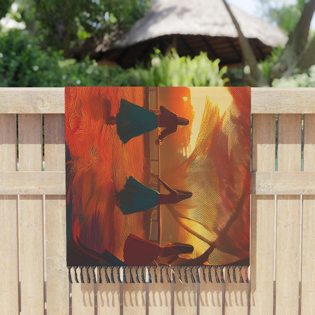 Boho Beach Towel - Vibrant Sunset Design, Perfect for Pool Days, Picnics and Gifts