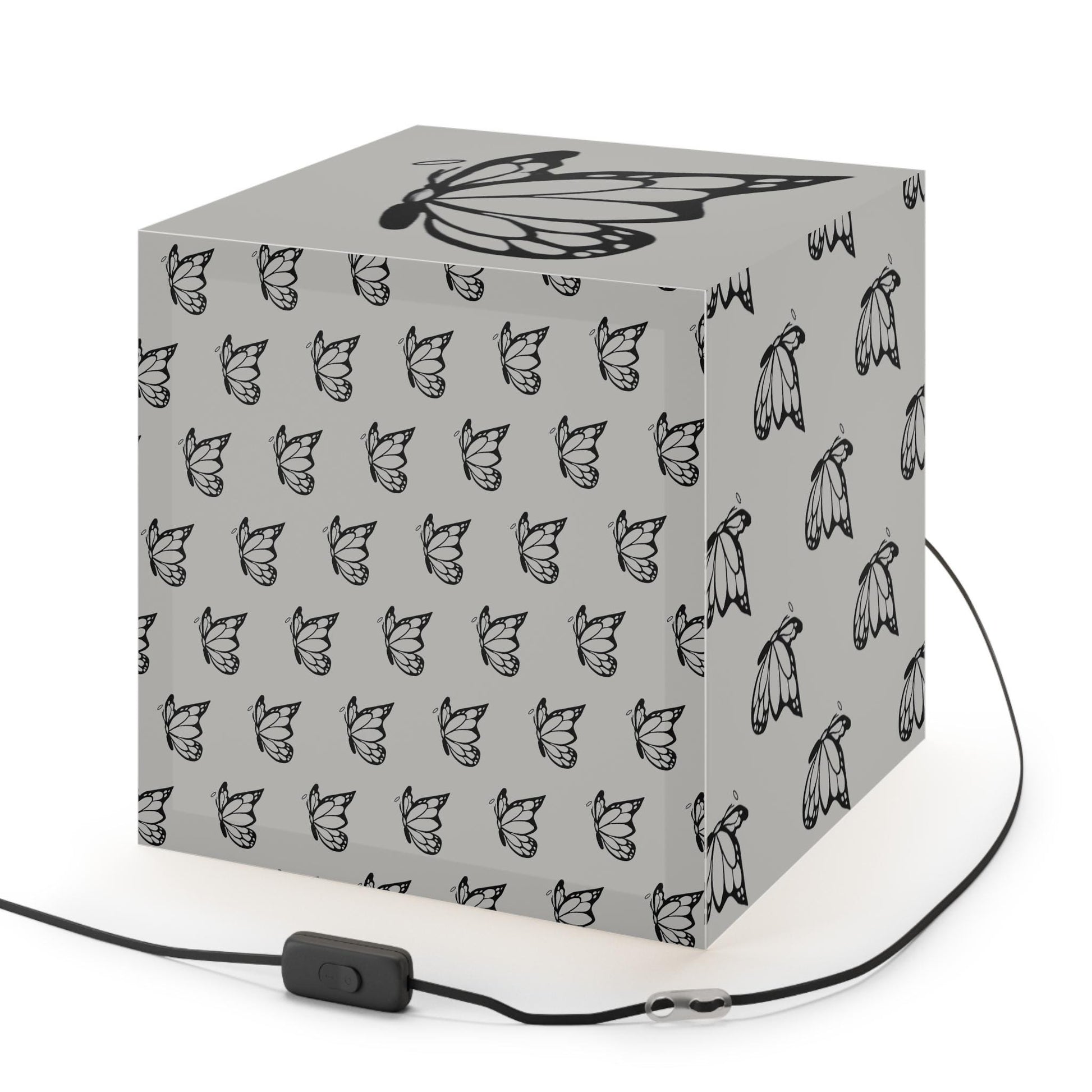 Halo Butterfly Logo Light Cube Lamp - Elegant Home Decor, Night Light, Gift for Nature Lovers, Unique Interior Lighting, Soft Ambient Glow