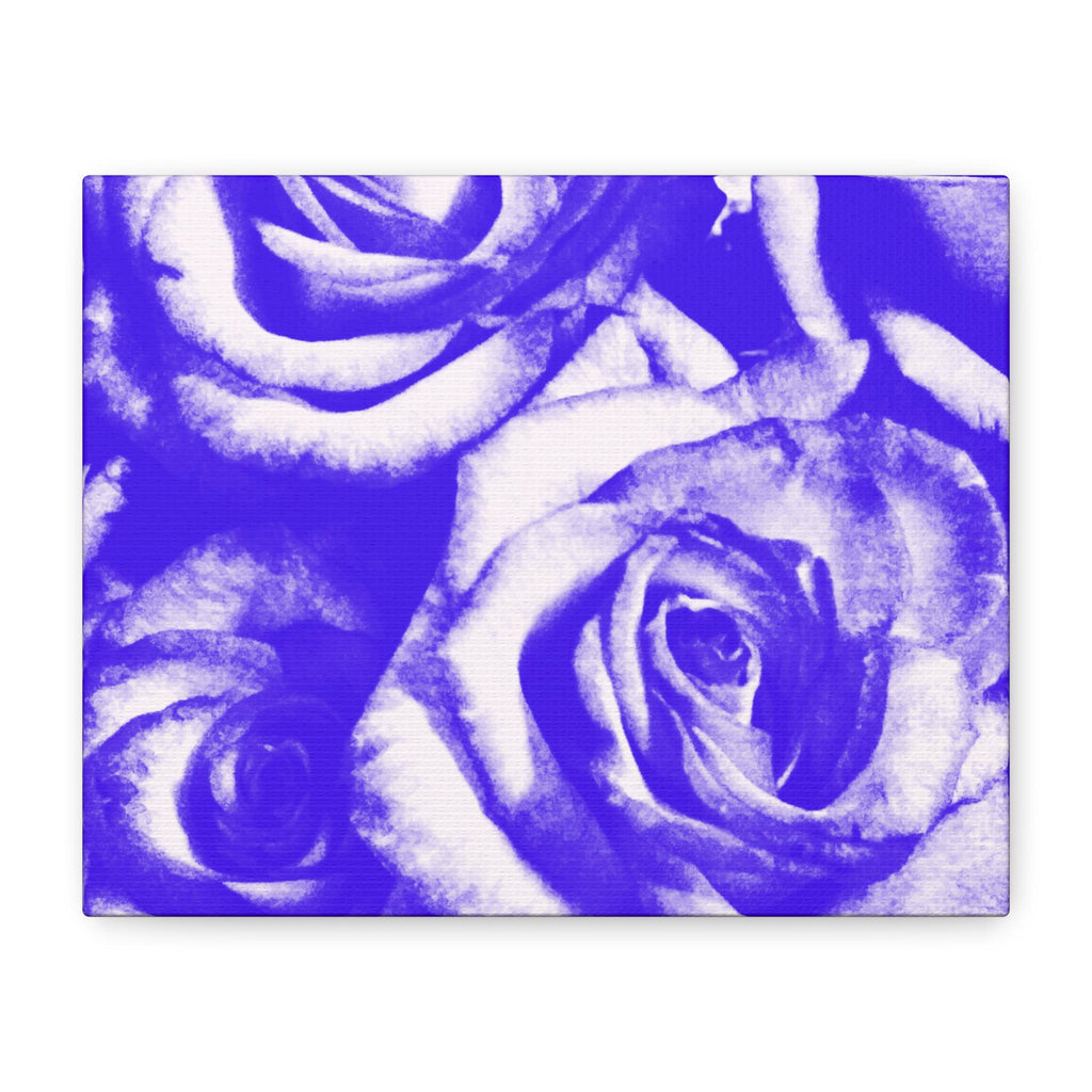 Blue Floral Canvas Art Print, Blue Rose Wall Decor, Home Decor, Gift for Her, Modern Art, Flowers for Living Room, Unique Artwork