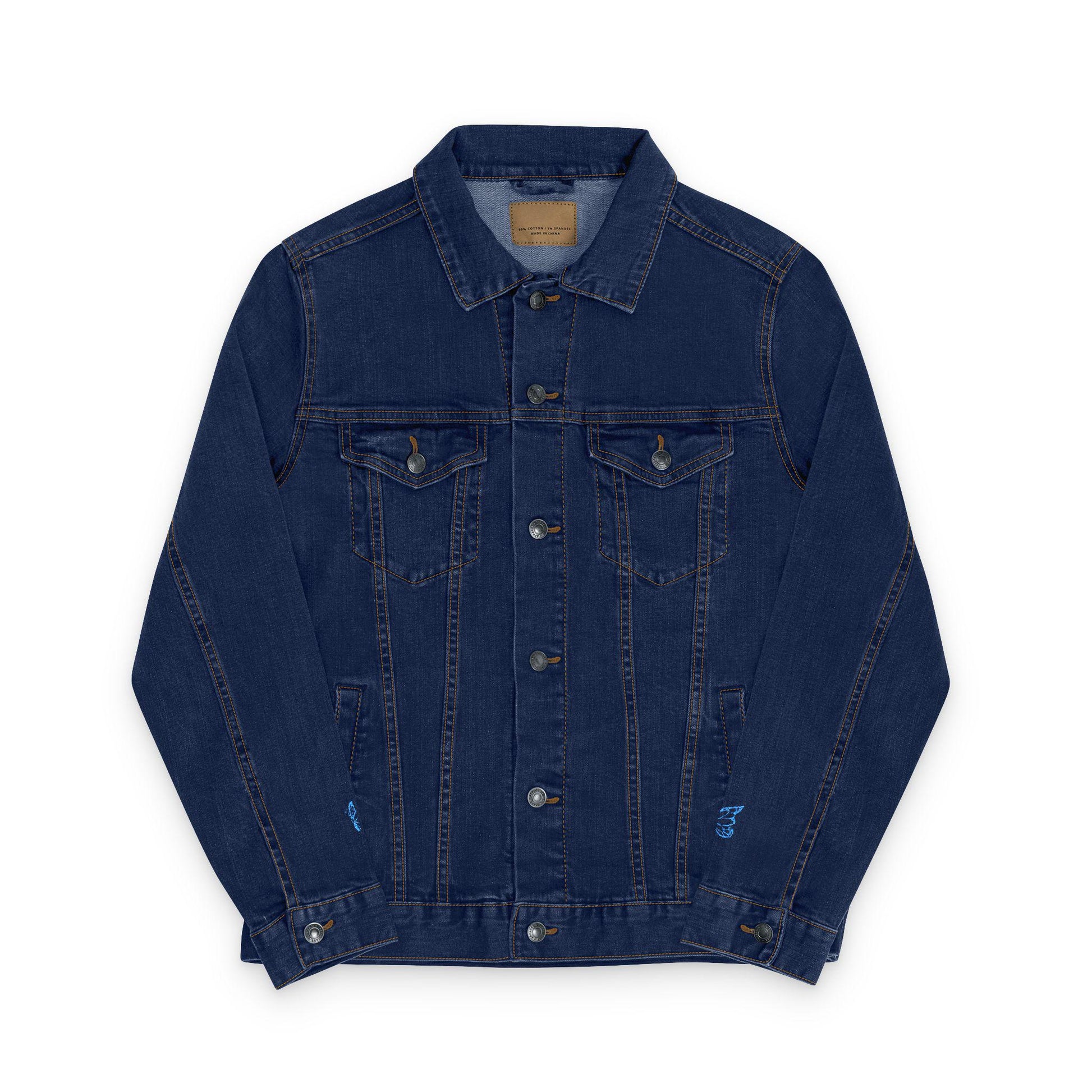 Halo Butterfly Logo Stylish Unisex Denim Jacket with Embroidered Halo Butterfly Trendy Outerwear