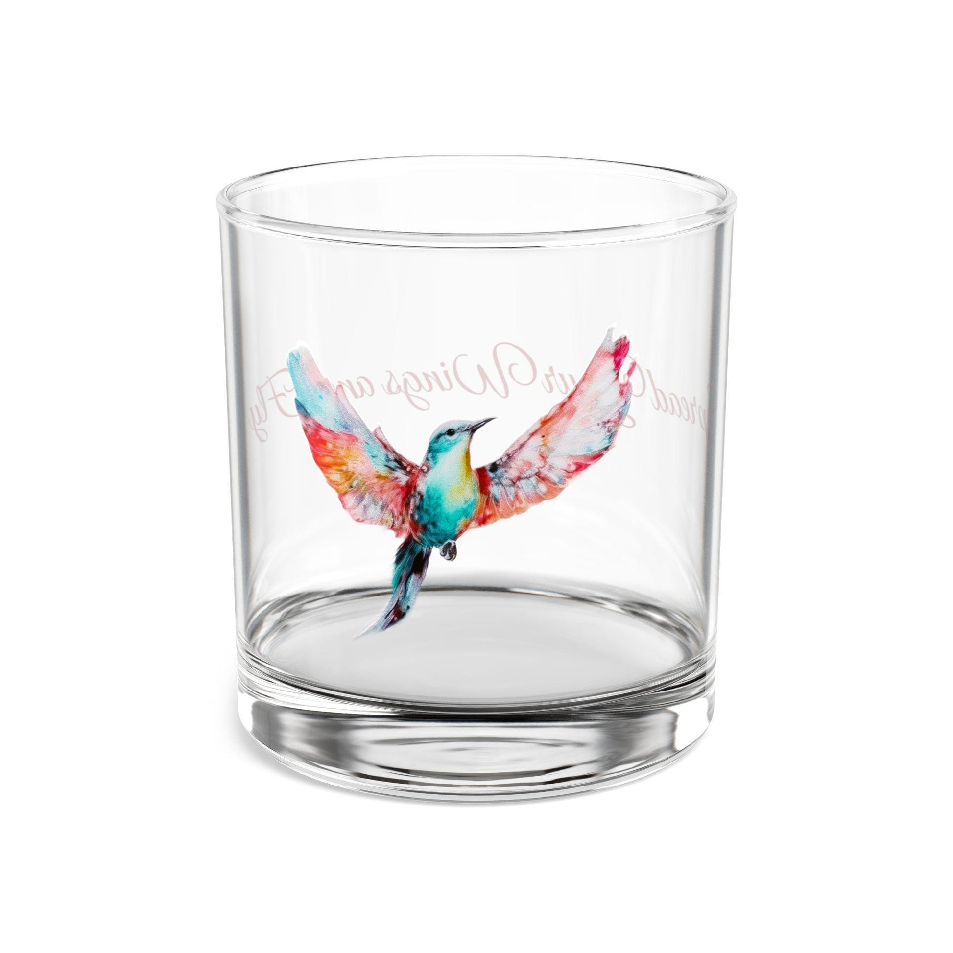 Colorful Hummingbird Rocks Glass, 10oz | Perfect for Gifts, Barware, Celebrations, Home Decor, Drinkware