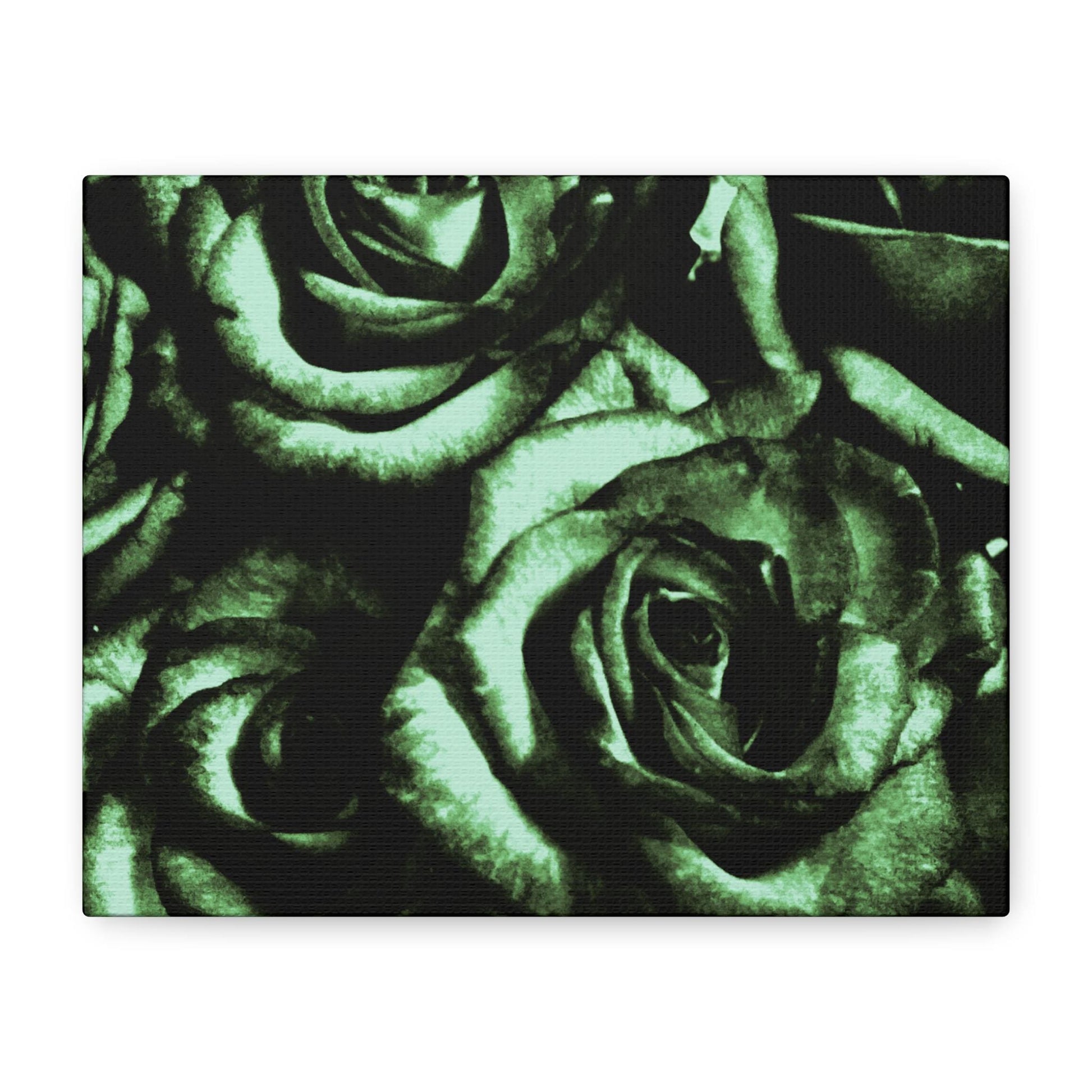 Black and Green Rose Canvas Wall Art, Floral Home Decor, Modern Art Print, Stylish Room Accent, Birthday Gift, Wall Decor