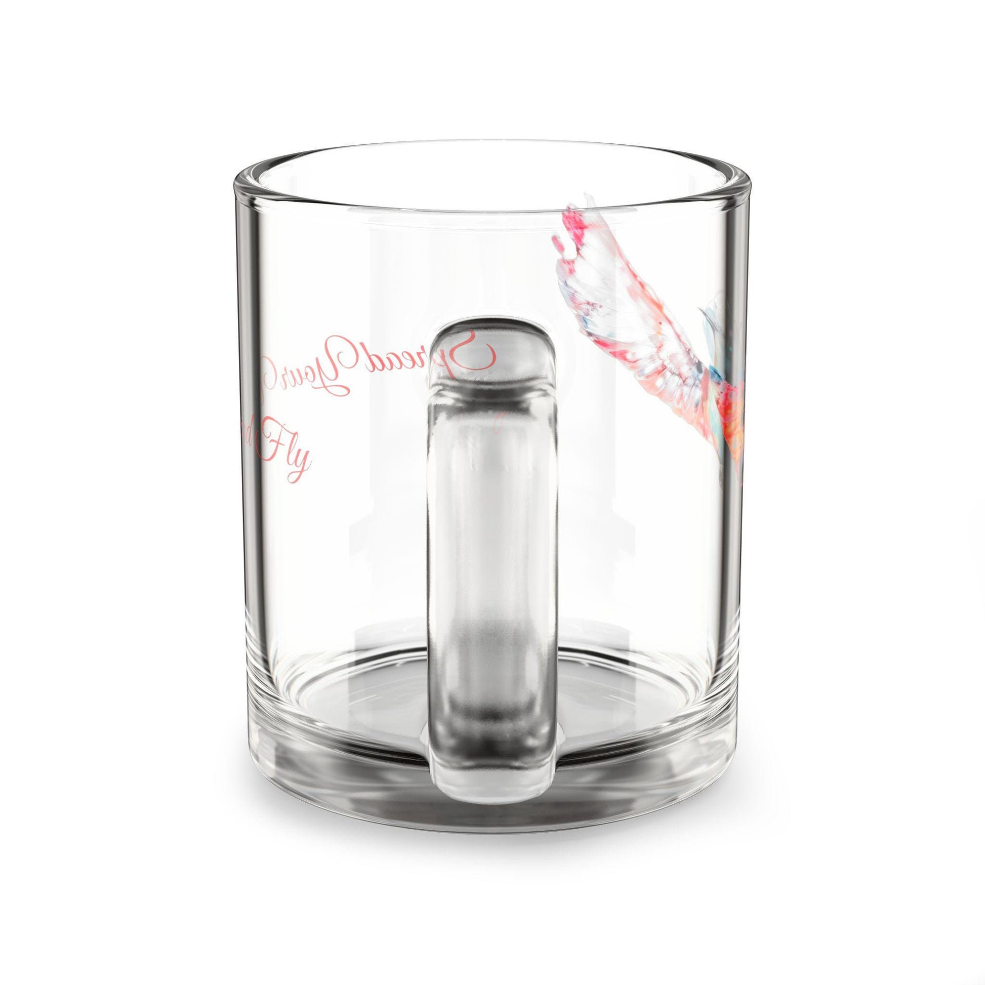 Colorful Hummingbird Glass Mug - Spread Your Wings, Inspirational Gift for Coffee Lovers, Perfect for Birthdays, Everyday Use