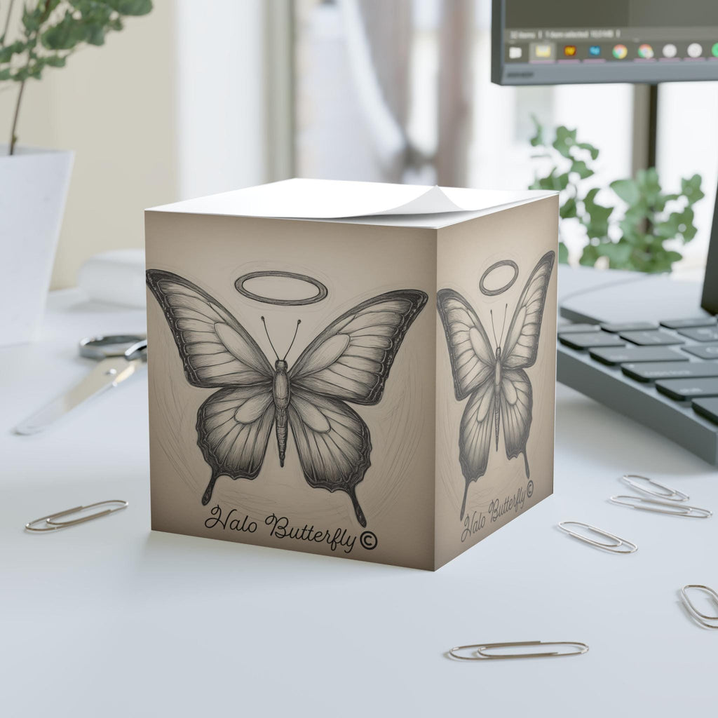 Butterfly Note Cube - Elegant Stationery Gift, Butterfly Lovers, Inspirational Office Decor, Journaling Accessory, Unique Gift Idea