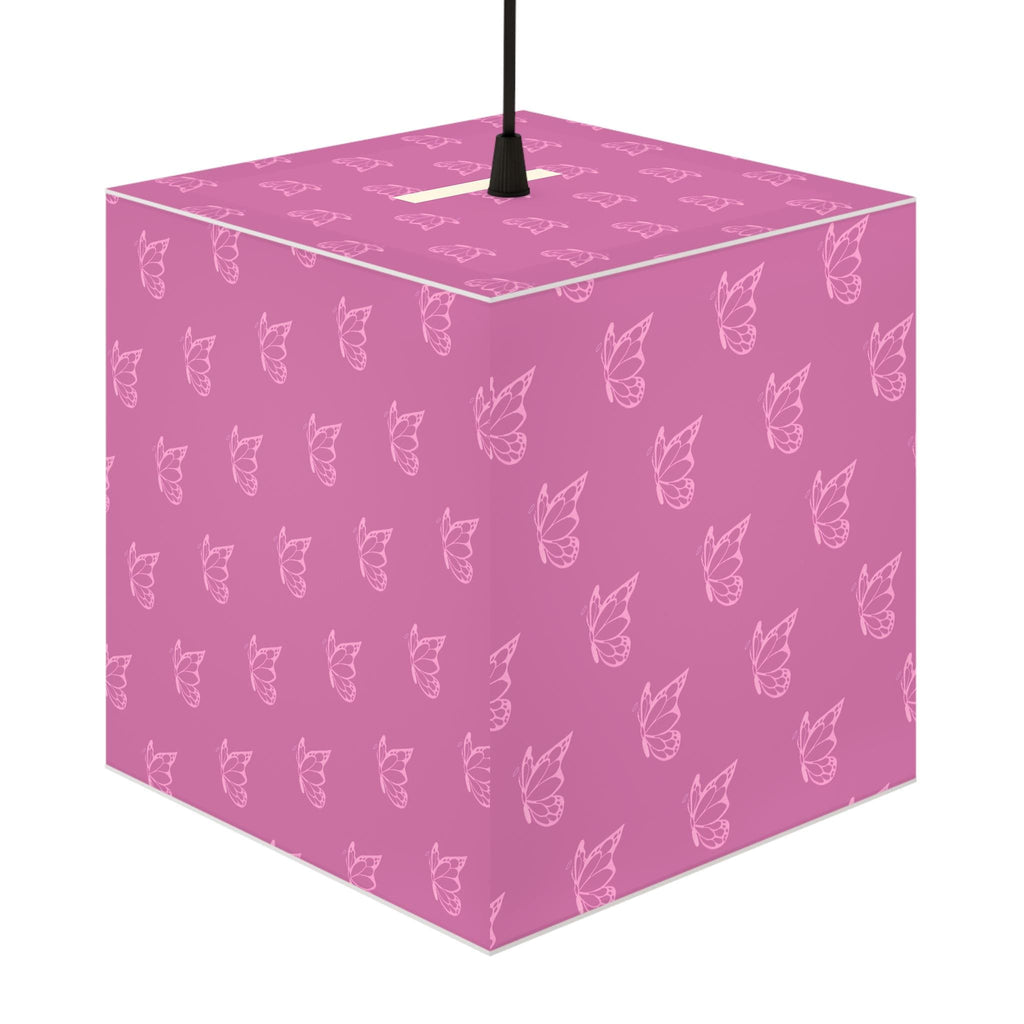 Pink Halo Butterfly Light Cube Lamp, Home Decor, Unique Gift, Ceiling Lighting, Modern Design, Bedroom Accent Light
