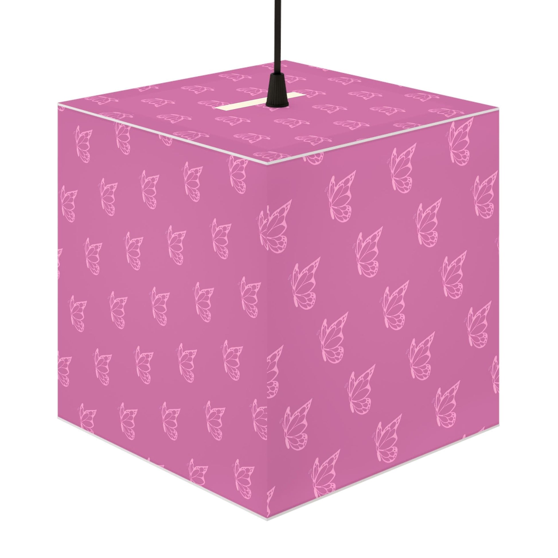 Pink Halo Butterfly Light Cube Lamp, Home Decor, Unique Gift, Ceiling Lighting, Modern Design, Bedroom Accent Light