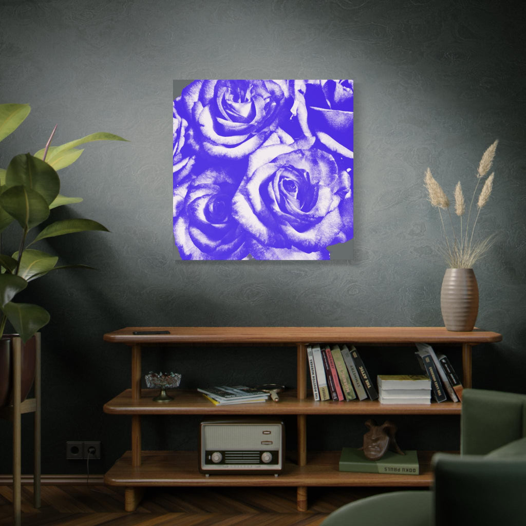 Blue Floral Canvas Art Print, Blue Rose Wall Decor, Home Decor, Gift for Her, Modern Art, Flowers for Living Room, Unique Artwork