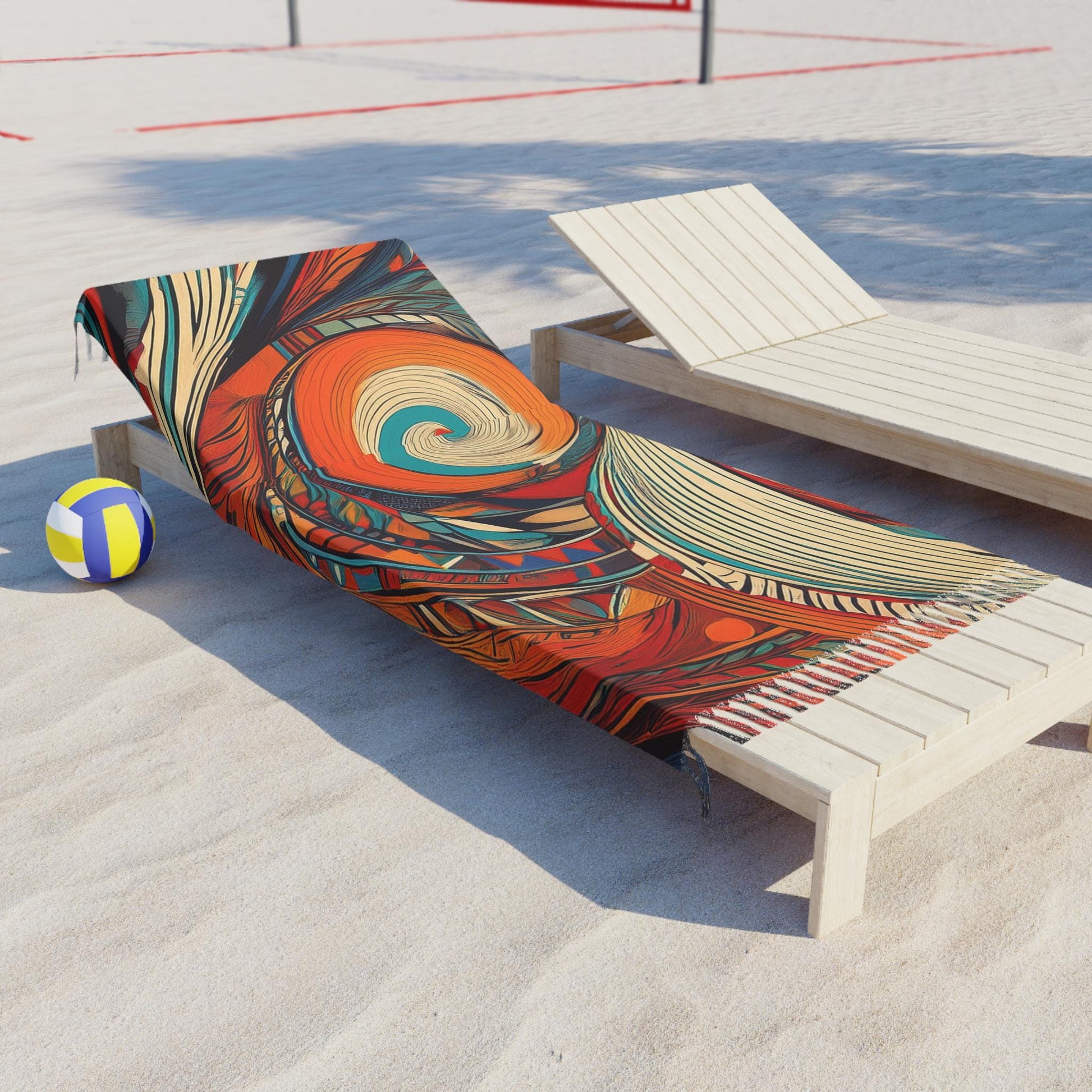 Bohemian Beach Towel - Vibrant Wave Pattern for Summertime Fun, Perfect for Pool Parties, Travel, Boho Decor, Gifts