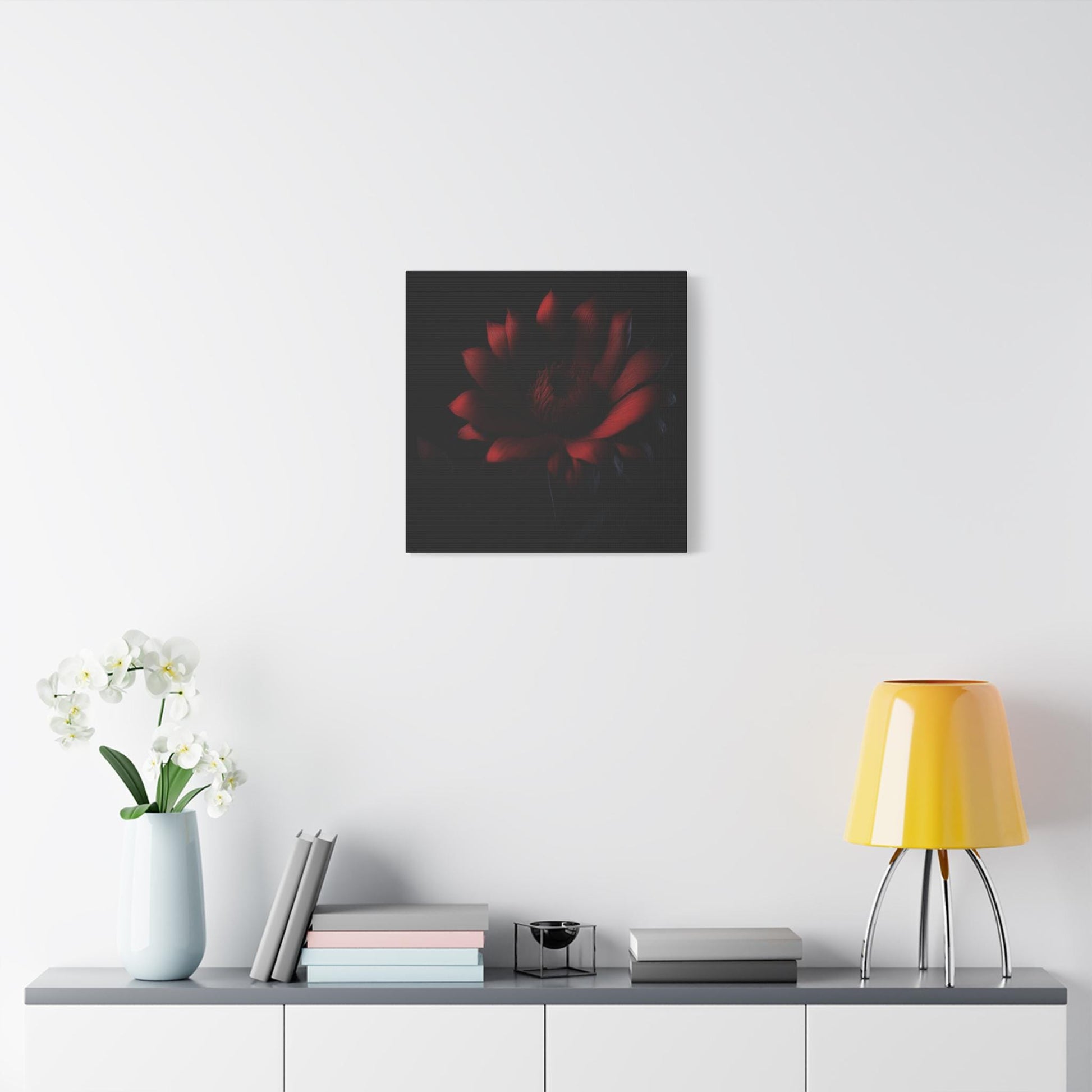 Burgundy Floral Matte Canvas Art, Wall Decor, Floral Home Decor, Stylish Gift for Her, Living Room Wall Art, Halo Butterfly