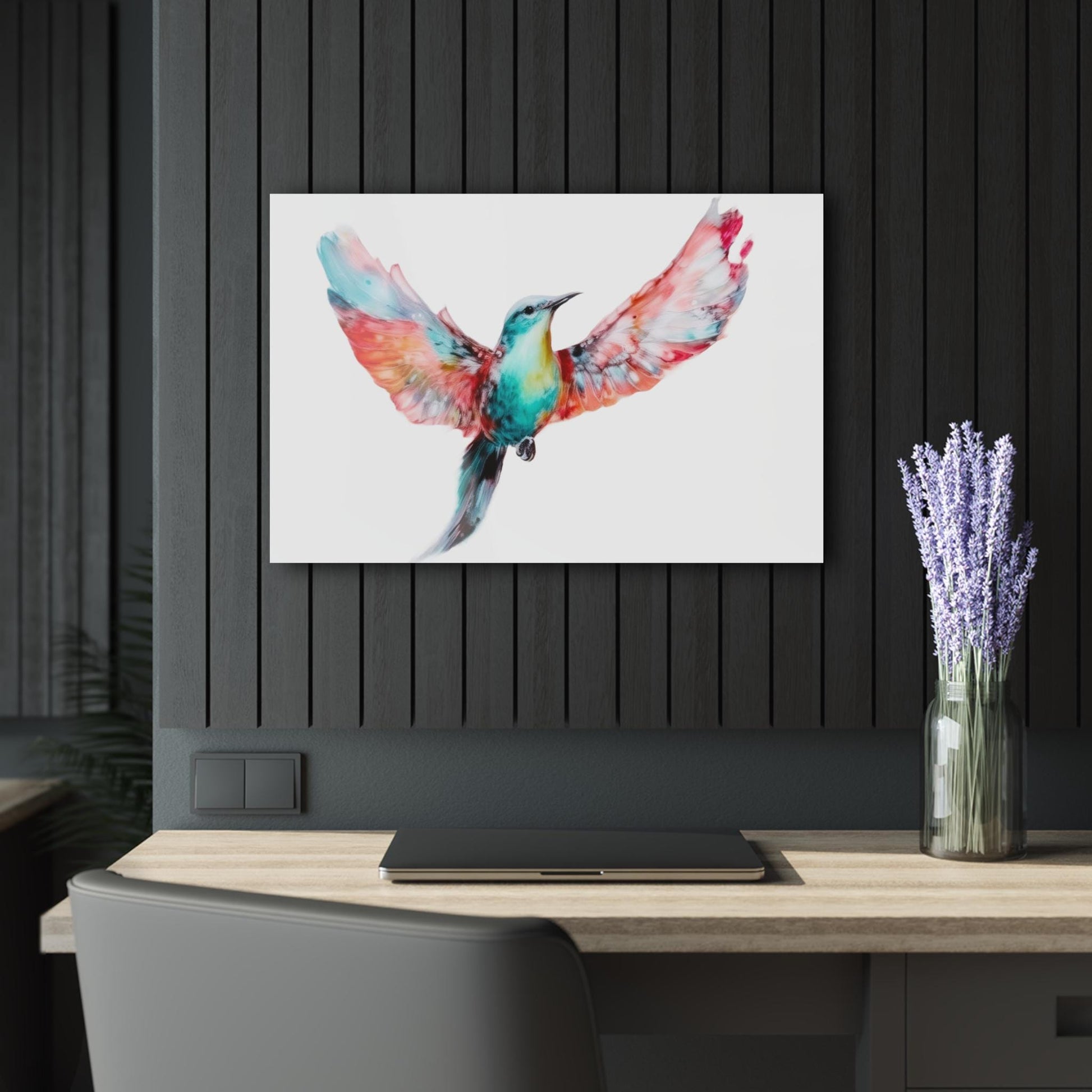 Colorful Hummingbird Acrylic Print - Vibrant Wall Art, Spread Your Wings And Fly, Gift for Bird Lovers, Nature Art, Modern Artwork