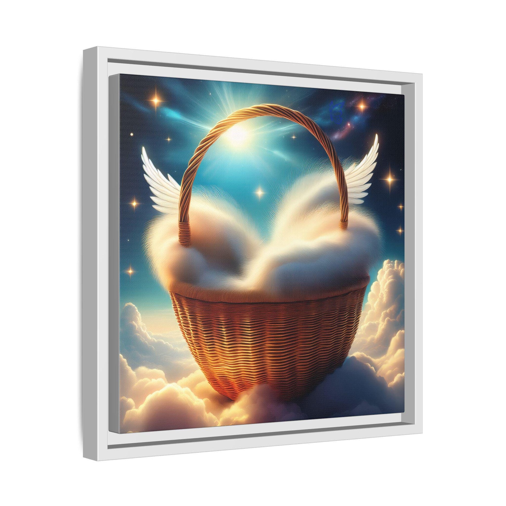 Holy Heaven in a Heavenly Basket Art Print, Inspirational Decor, Gift for Dreamers, Halo Butterfly, Unique Wall Art, Ethereal Decoration
