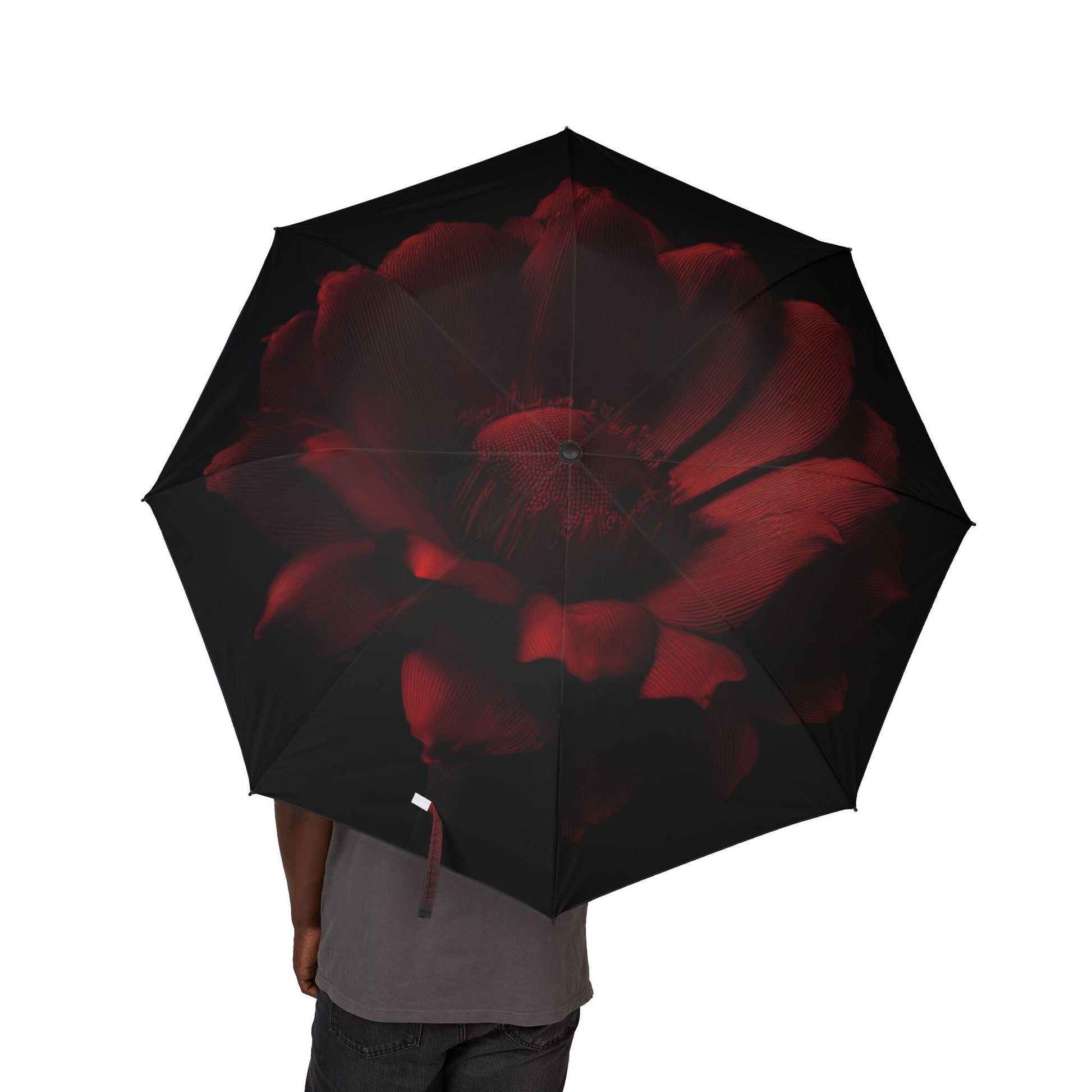 Burgundy Floral Umbrella - Stylish Rain Gear, Compact Travel Umbrella, Gift for Her, Halo Butterfly, Summer Festivals, Stylish Rain [...]