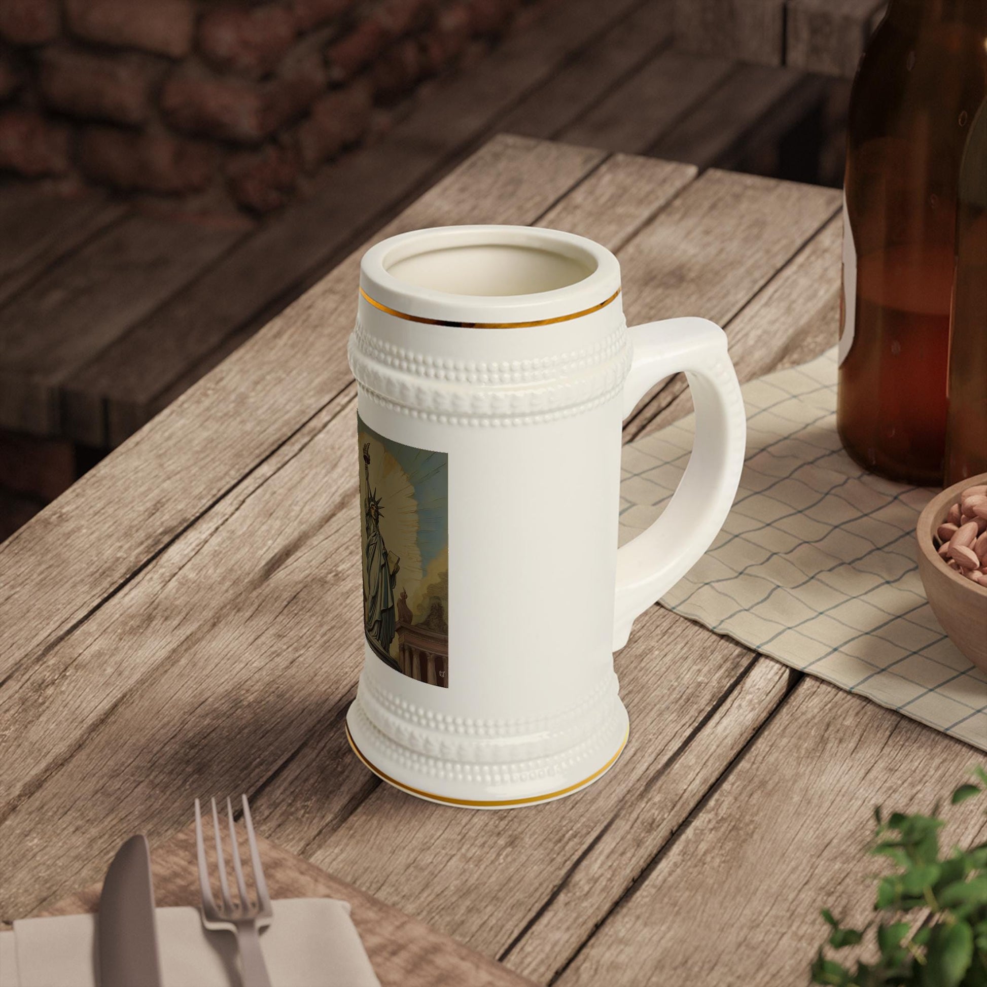Classic Liberty Beer Stein Mug - Perfect for Celebrations, Gifts, Barware, Patriotic Decor, Homebrew Enthusiasts