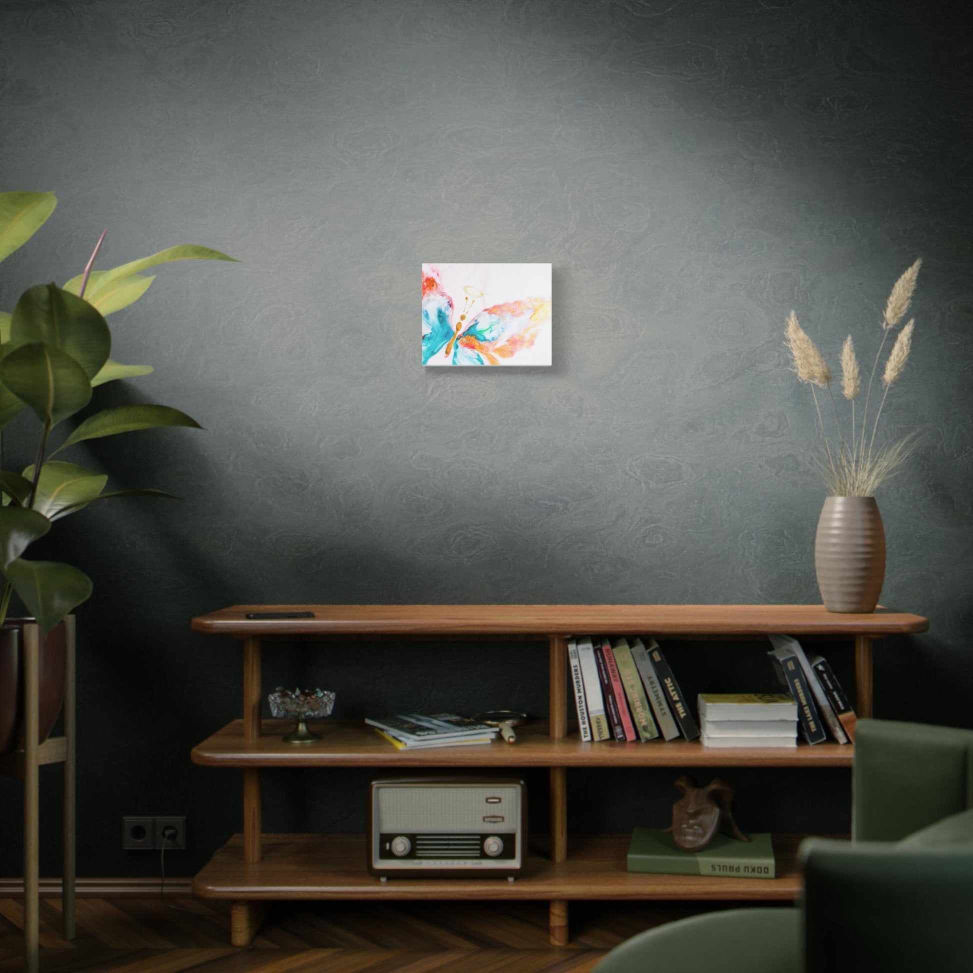 Colorful Halo Butterfly Canvas Wall Art, Inspirational Home Decor, Gift for Her, Modern Wall Art, Butterfly Artwork, Nature-Inspired Living