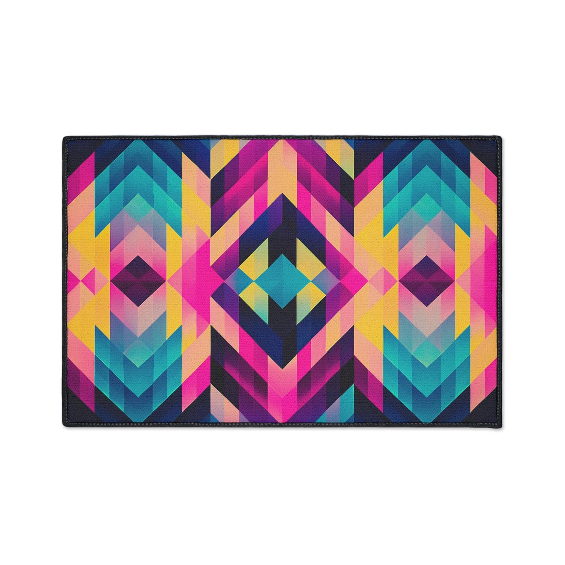Colorful Geometric Heavy Duty Floor Mat | Stylish Home Decor, Modern Rug, Indoor Entrance Mat, Vibrant Kitchen Mat, Durable Floor Covering