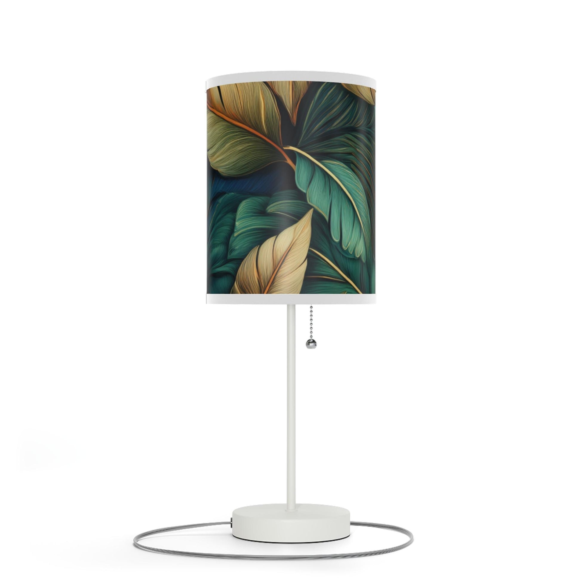 Botanical Leaf Table Lamp, Boho Home Decor, Bedroom Nightstand Light, Greenery Accent, Modern Lighting Fixture, Halo Butterfly